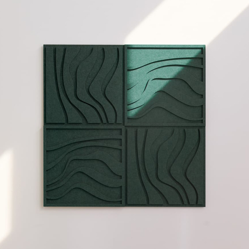 Wave Tile - Petroleum Green | Set of 4