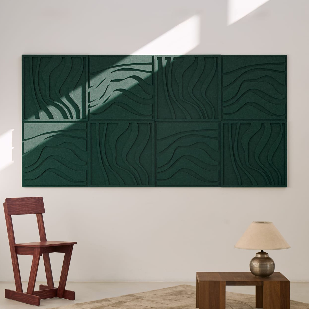 Wave Tile - Petroleum Green | Set of 8
