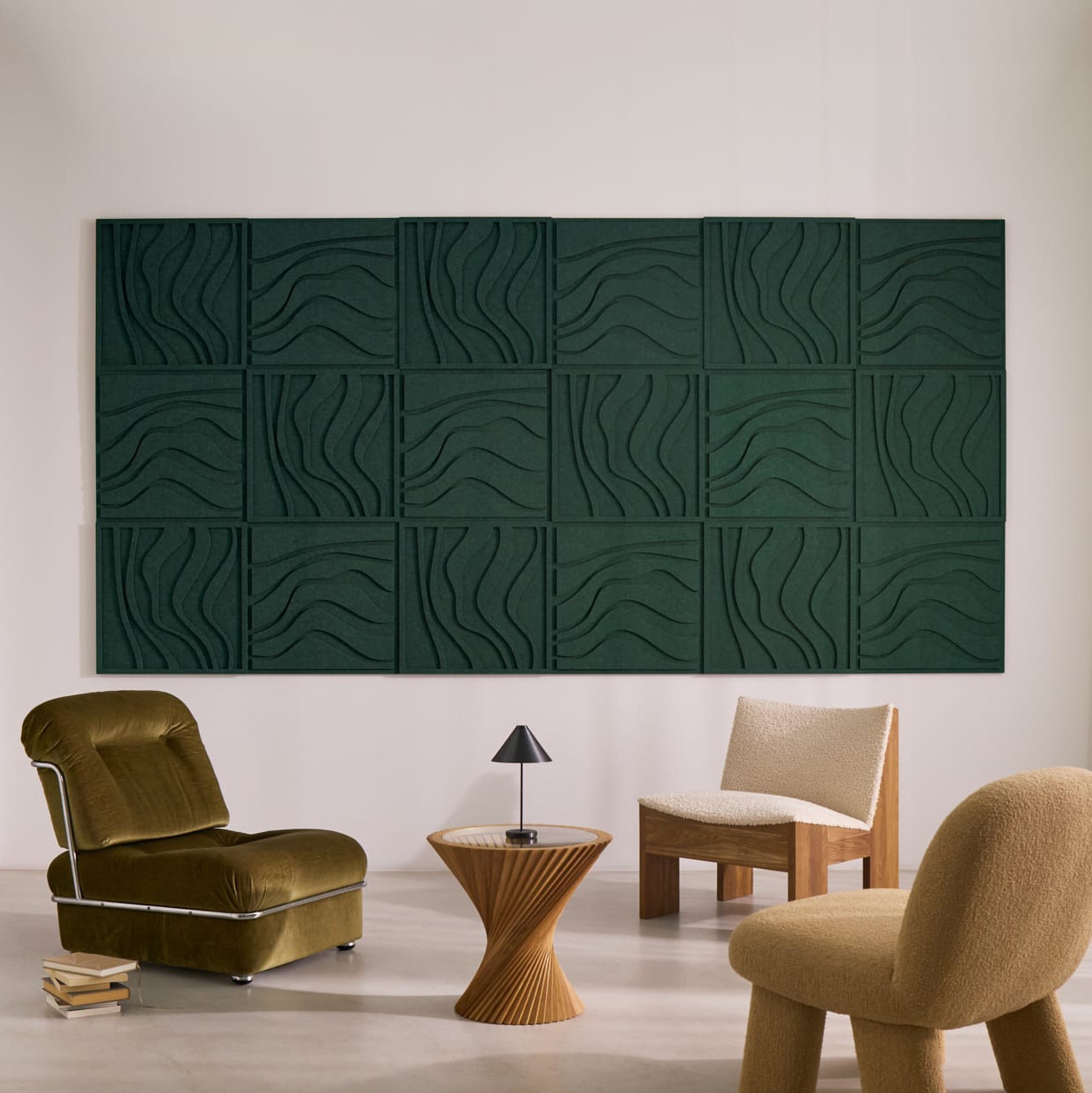 Wave Tile - Petroleum Green | Set of 18