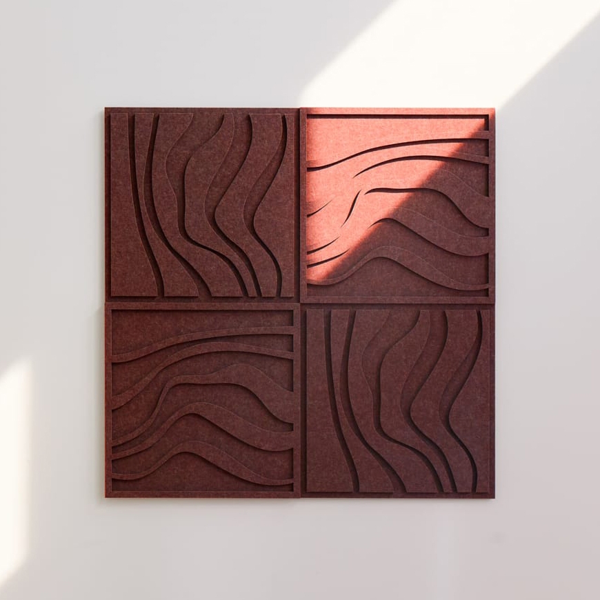 Wave Tile - Reddish Brown | Set of 4