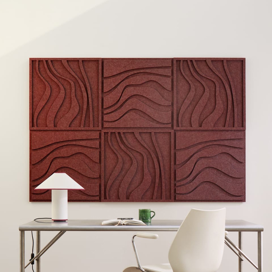 Wave Tile - Reddish Brown | Set of 6