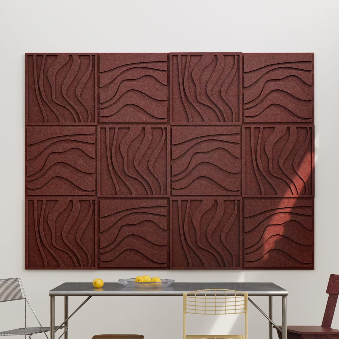 Wave Tile - Reddish Brown | Set of 12