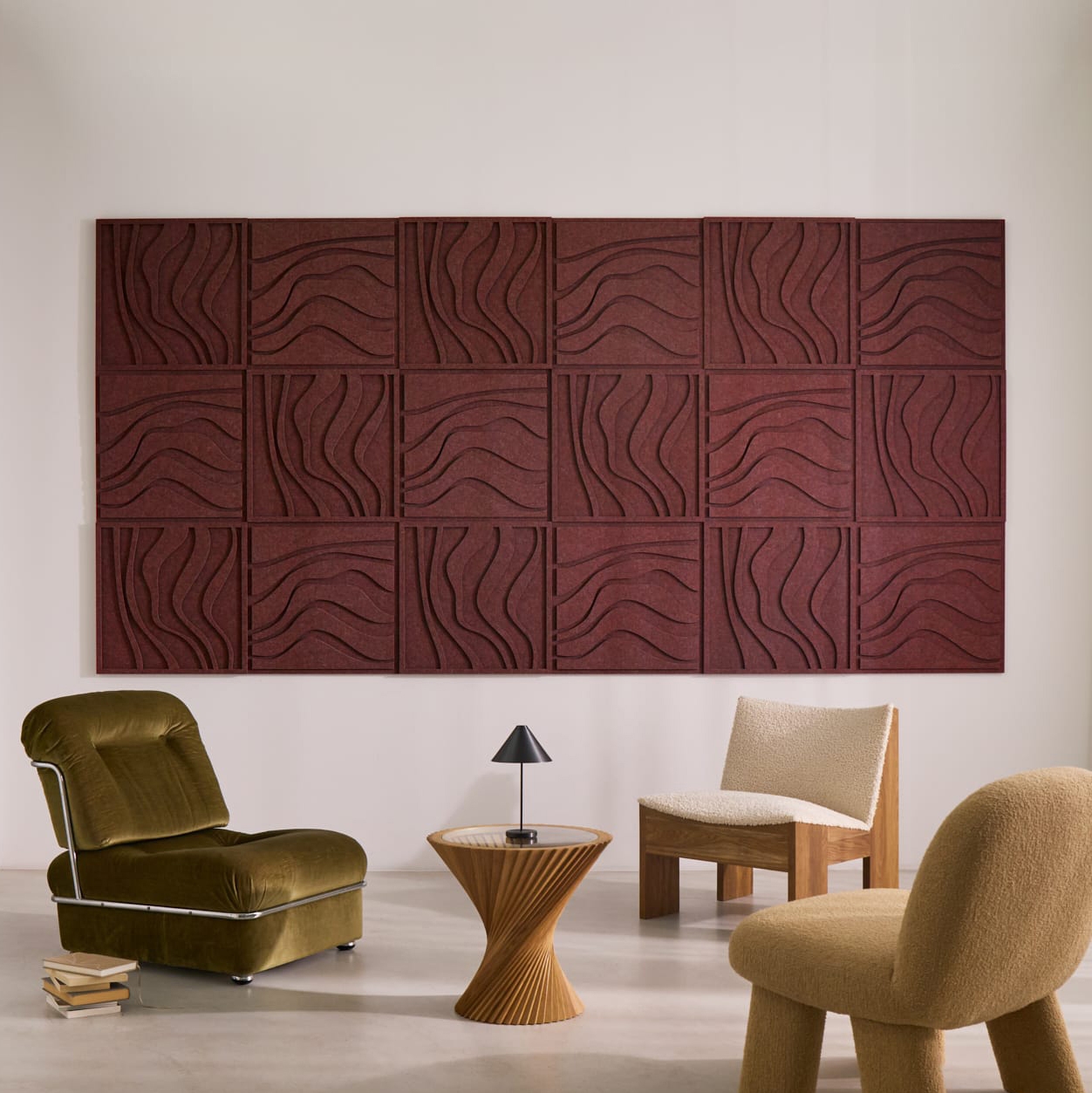 Wave Tile - Reddish Brown | Set of 18