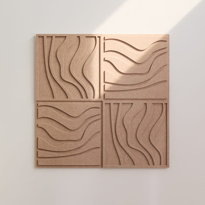 Wave Tile - Sand Beige | Set of 4