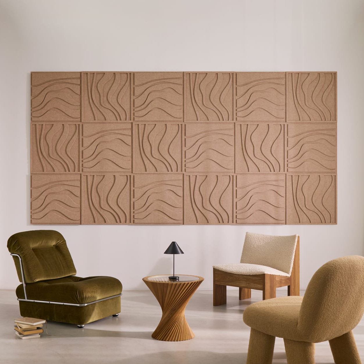 Wave Tile - Sand Beige | Set of 18