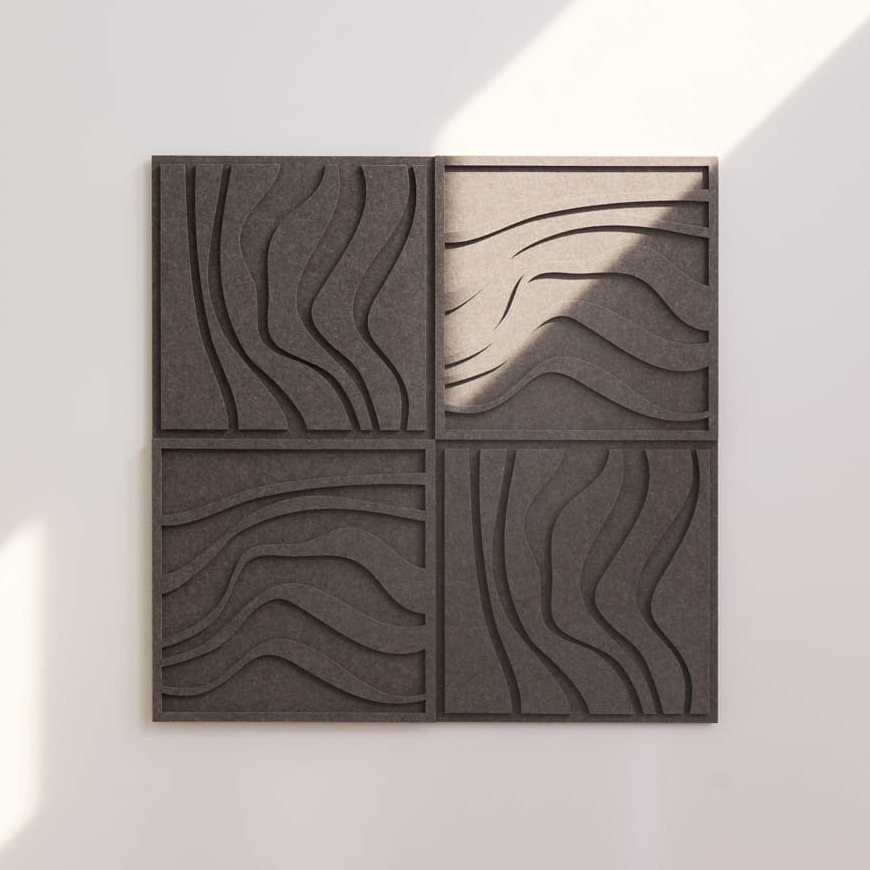 Wave Tile - Warm Grey | Set of 4