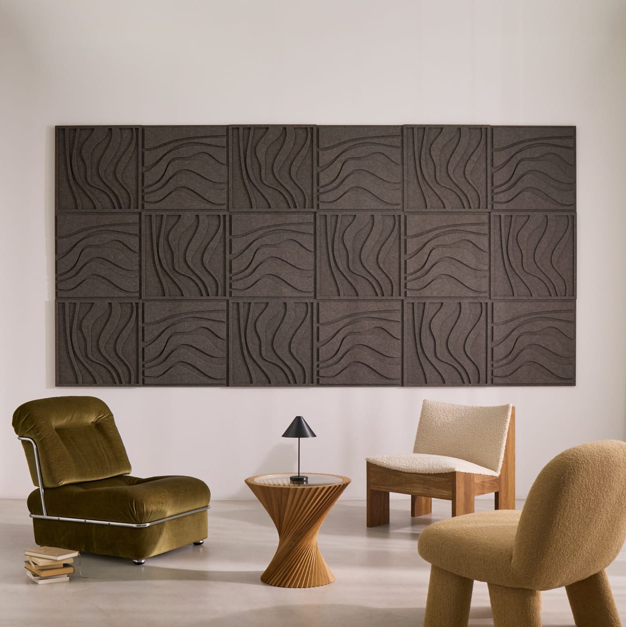 Wave Tile - Warm Grey | Set of 18