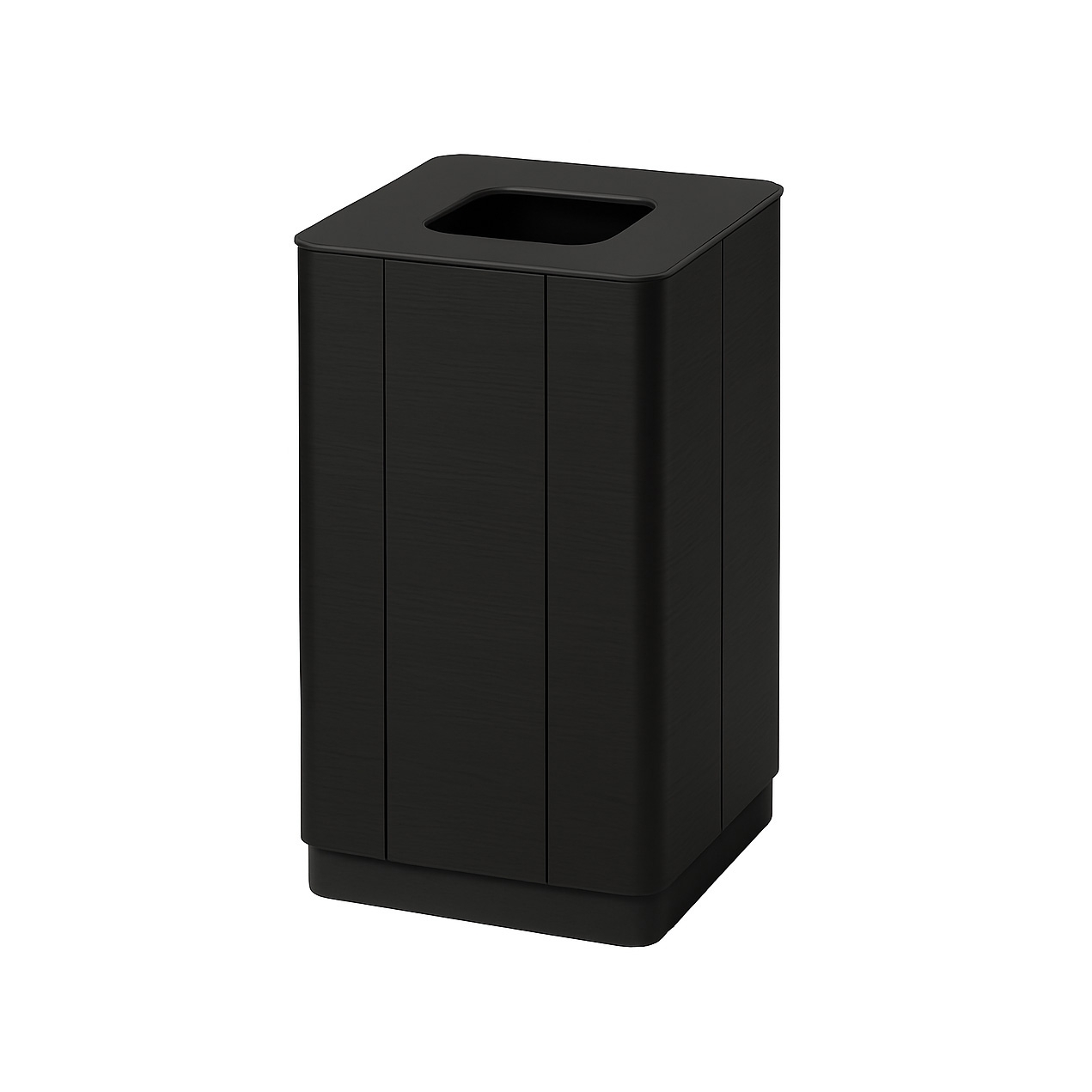 Famolas – single waste sorting bin – Black Oak / Black steel