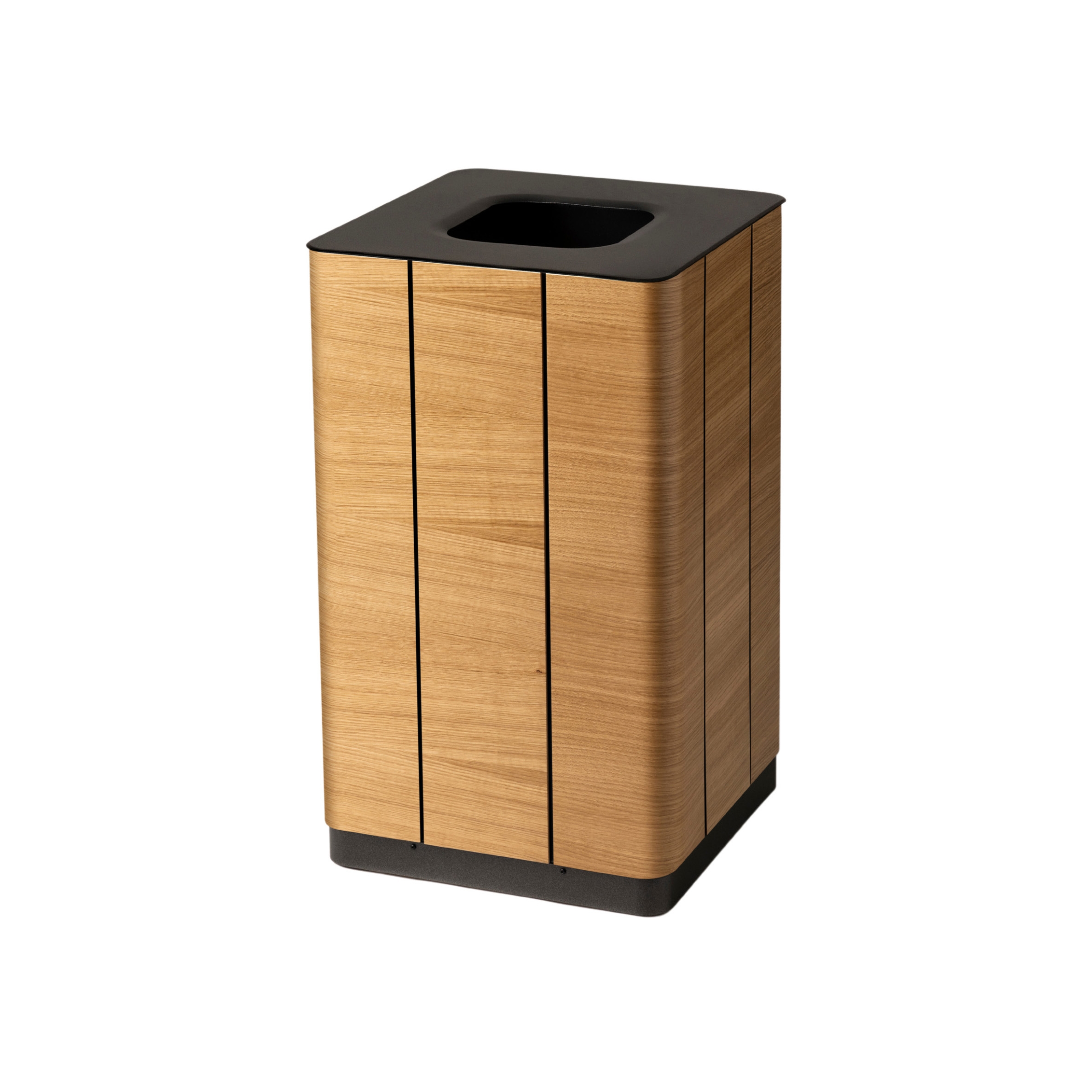Display product Famolas – single waste sorting bin – Oak / Black steel from manufacturer Wuoma
