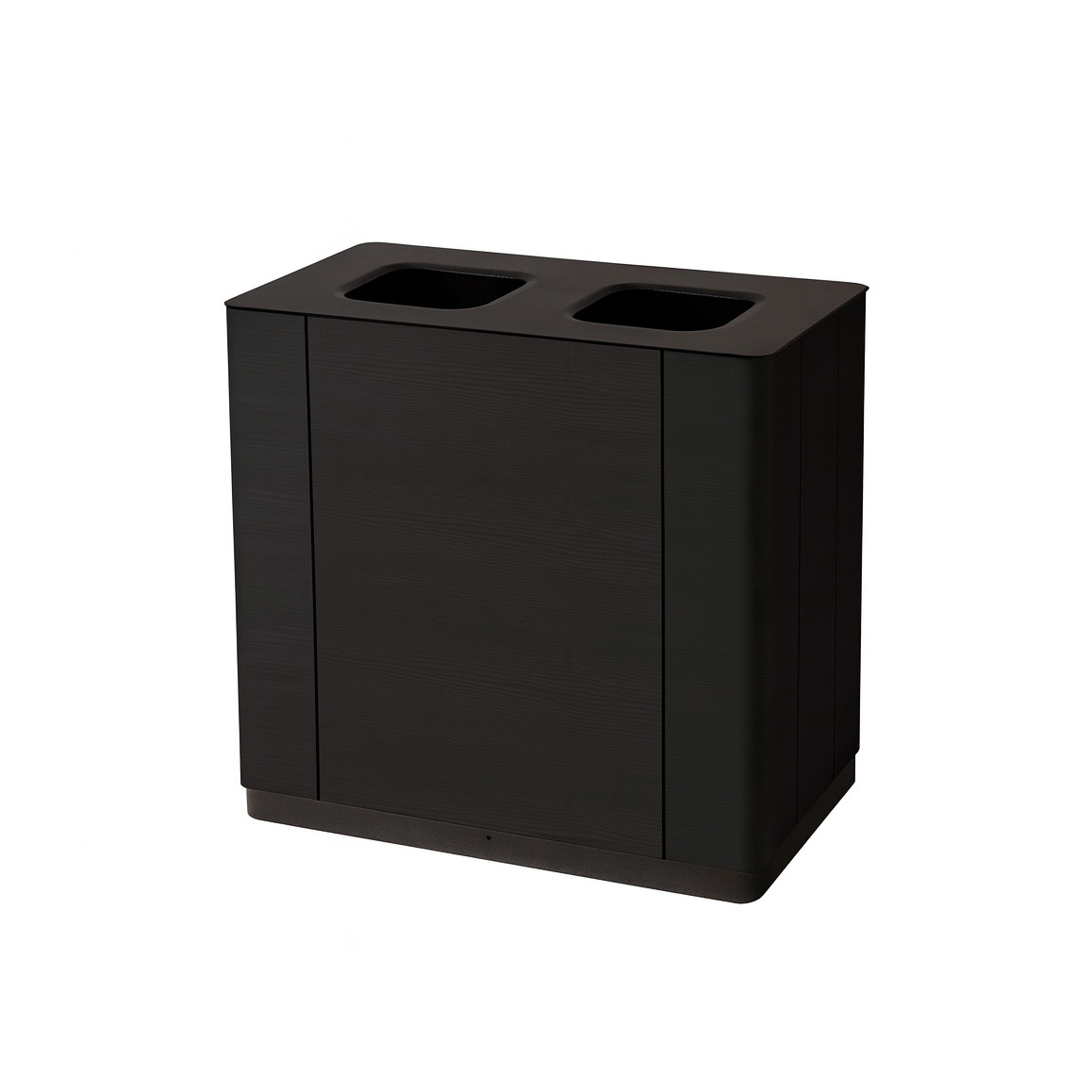Famolas – waste sorting bin (double) – Black Oak / Black steel