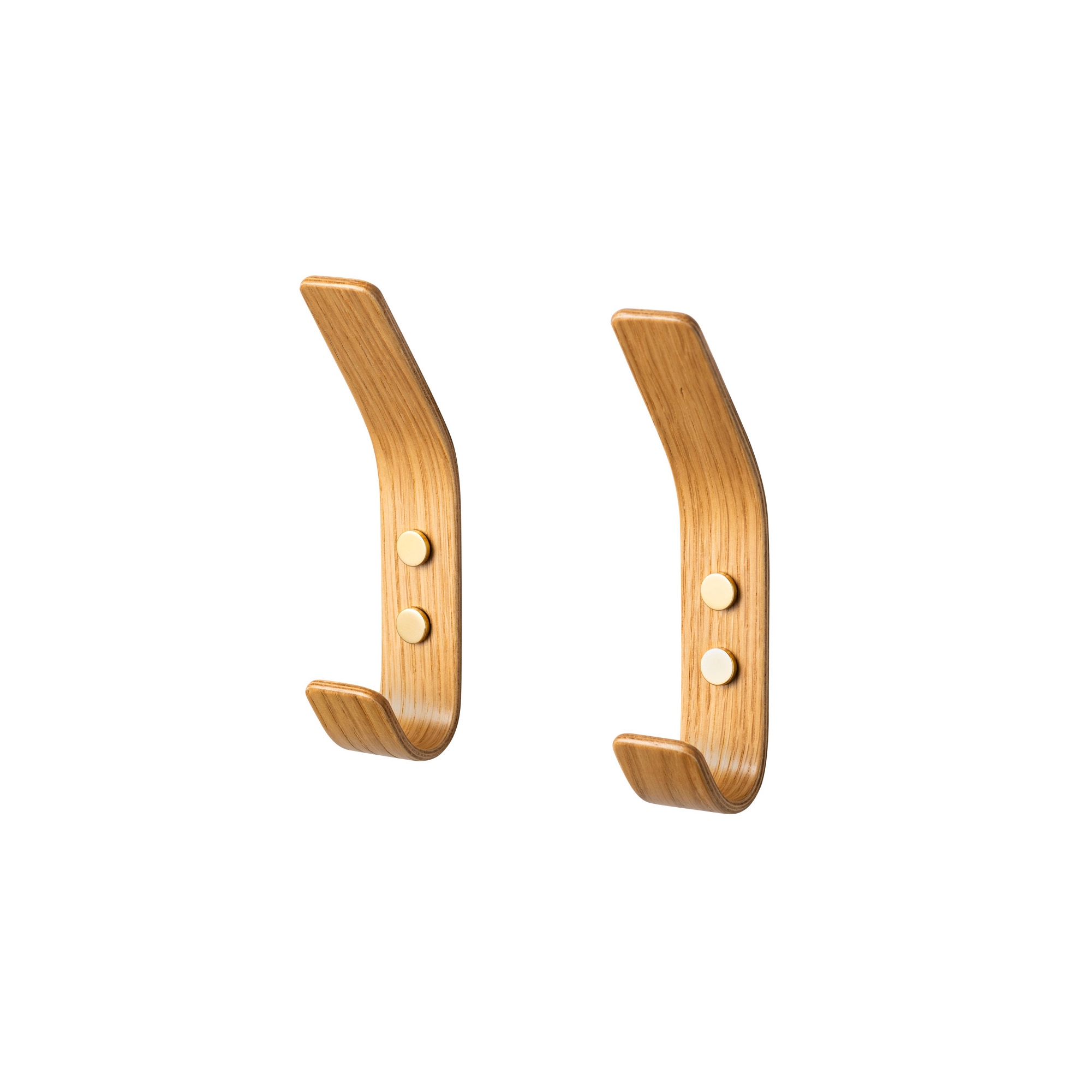 Mostra il prodotto Tarju – gancio portasciugamani in legno, 2 pz – Rovere / Ottone del produttore Wuoma