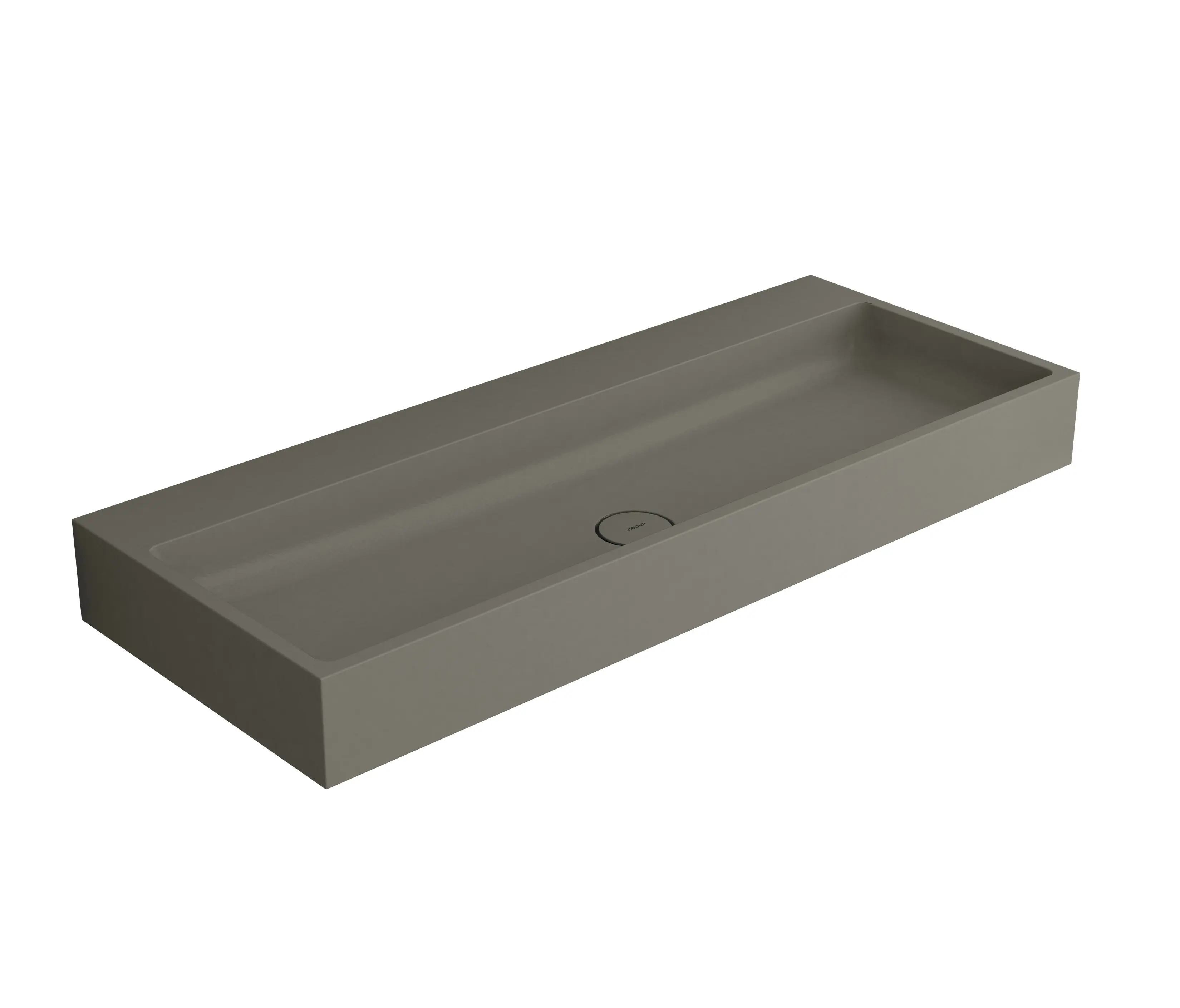 Vigour - Washbasin white 120 x 48cm without tap hole solid surface concrete