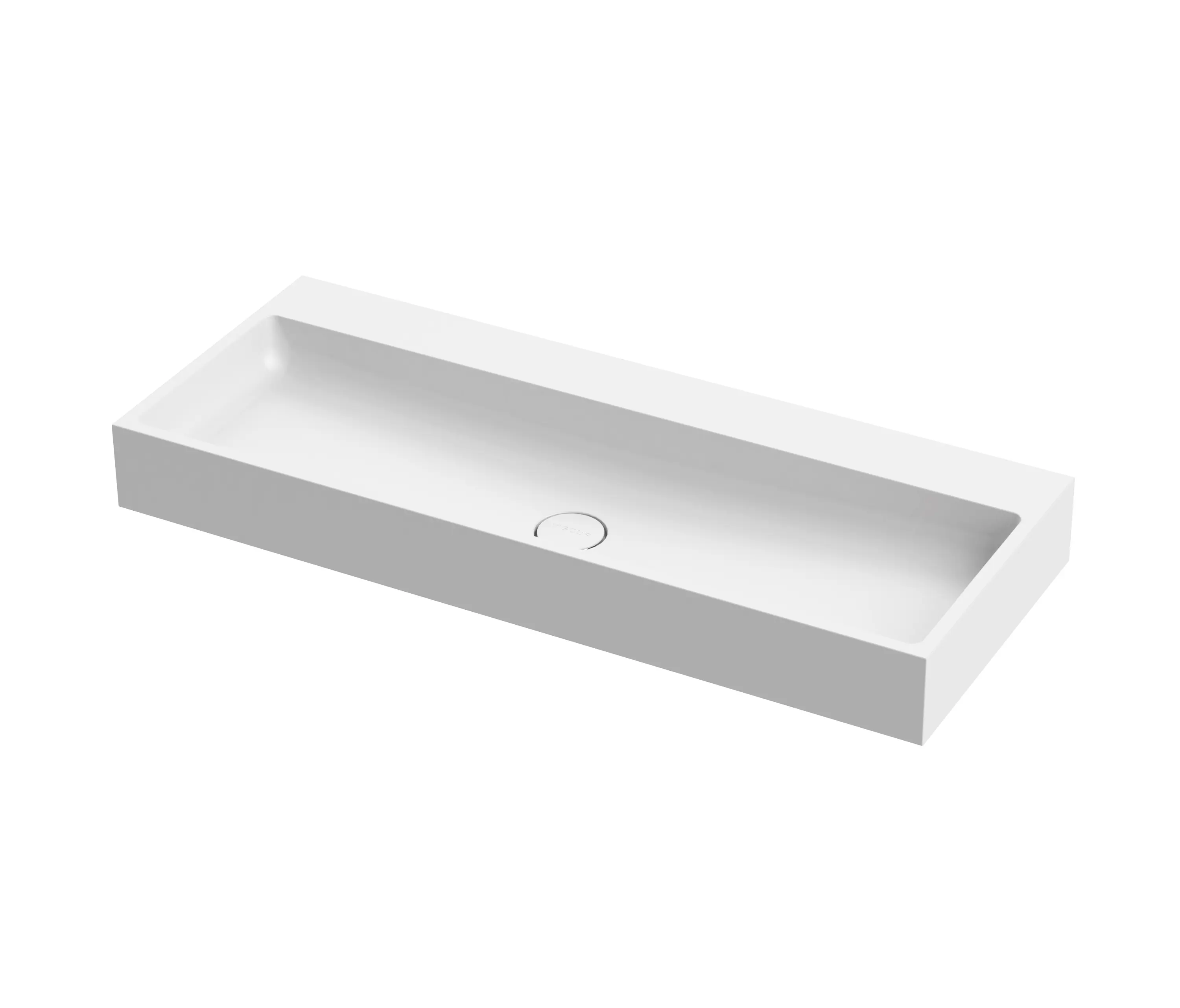 Vigour - Washbasin white 120 x 48cm without tap hole solid surface white matt
