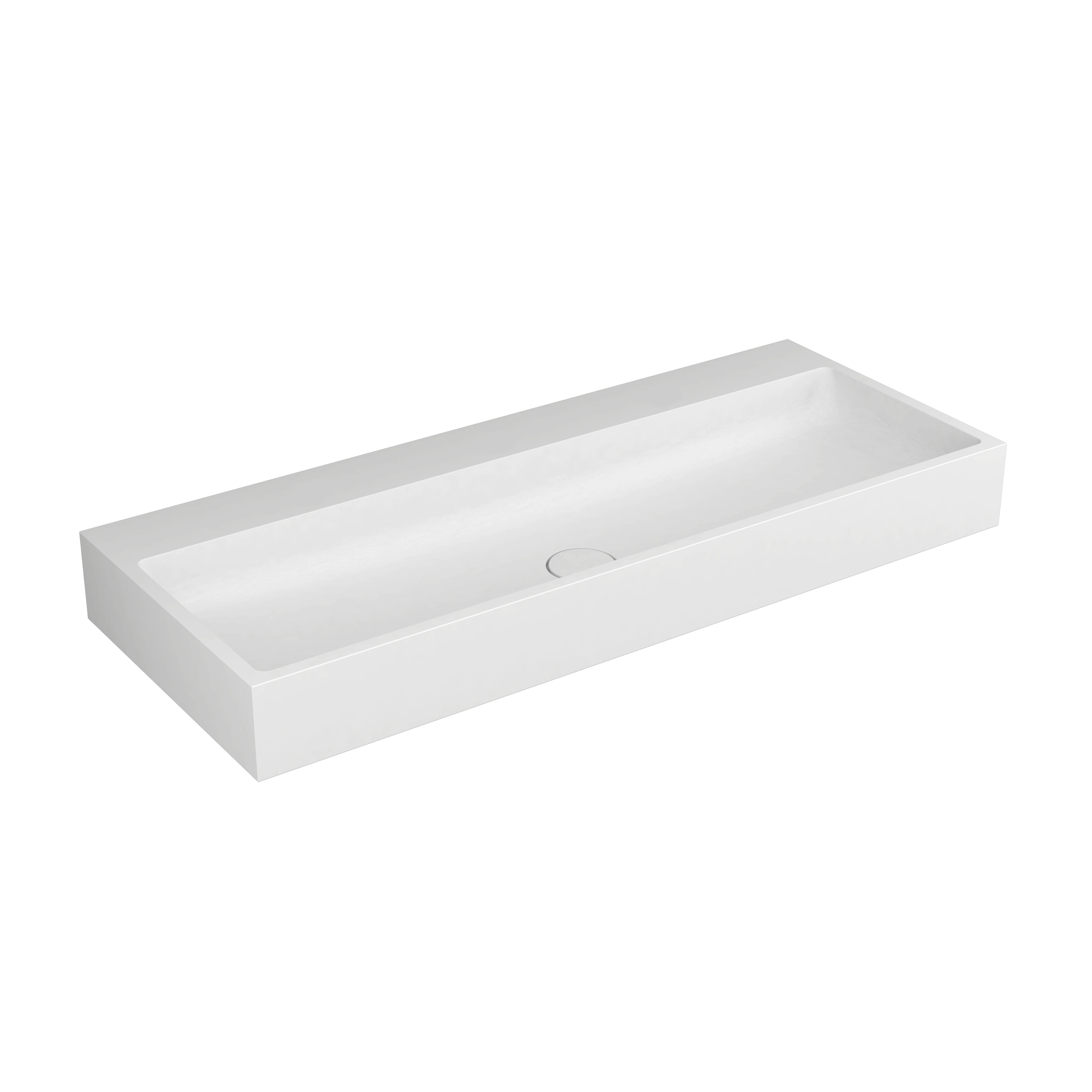 Display product Washbasin white 120 x 48 cm solid surface white matt from manufacturer Vigour