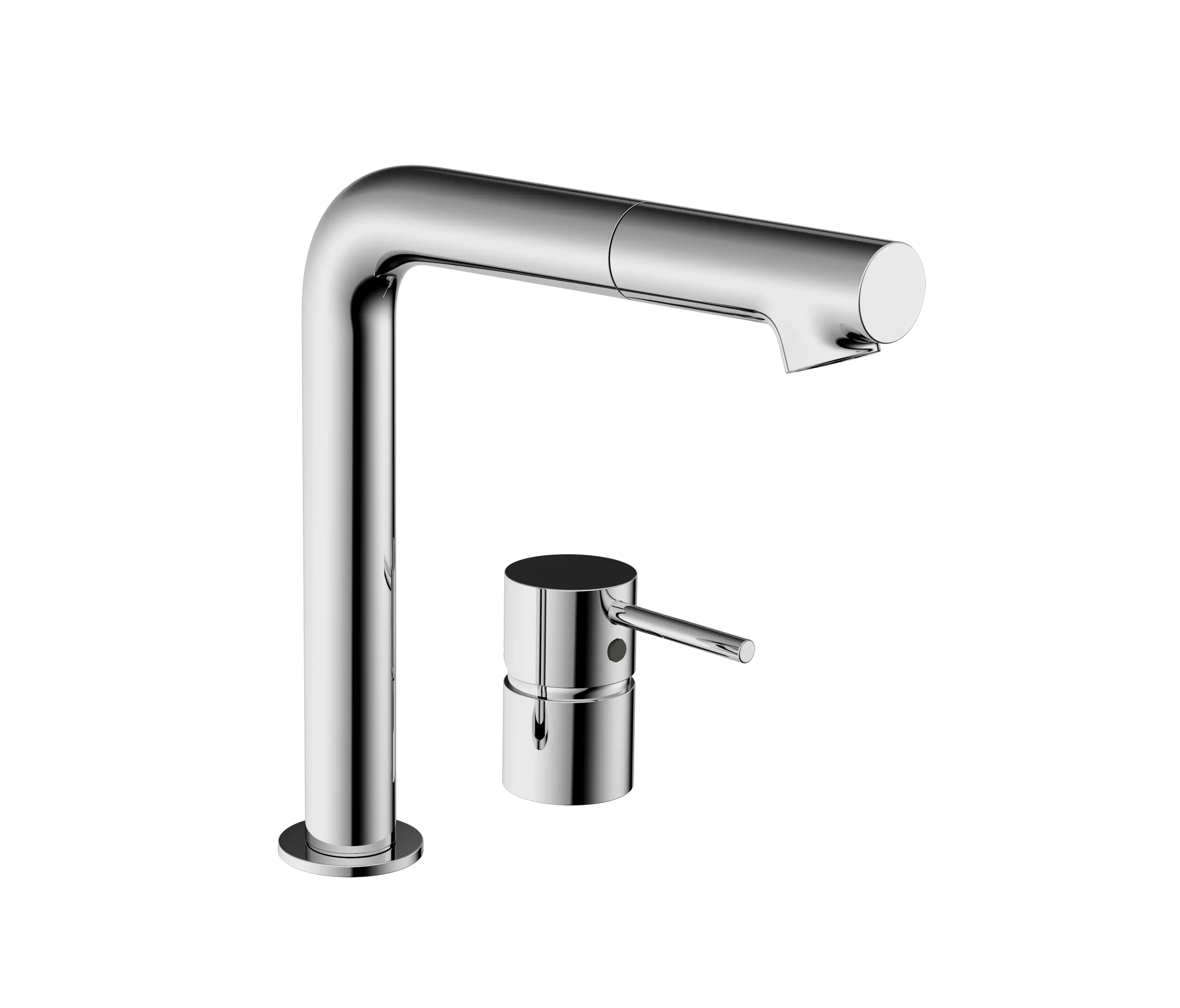 Vigour - Two-hole kitchen mixer white with pull-out spout chrome-plated