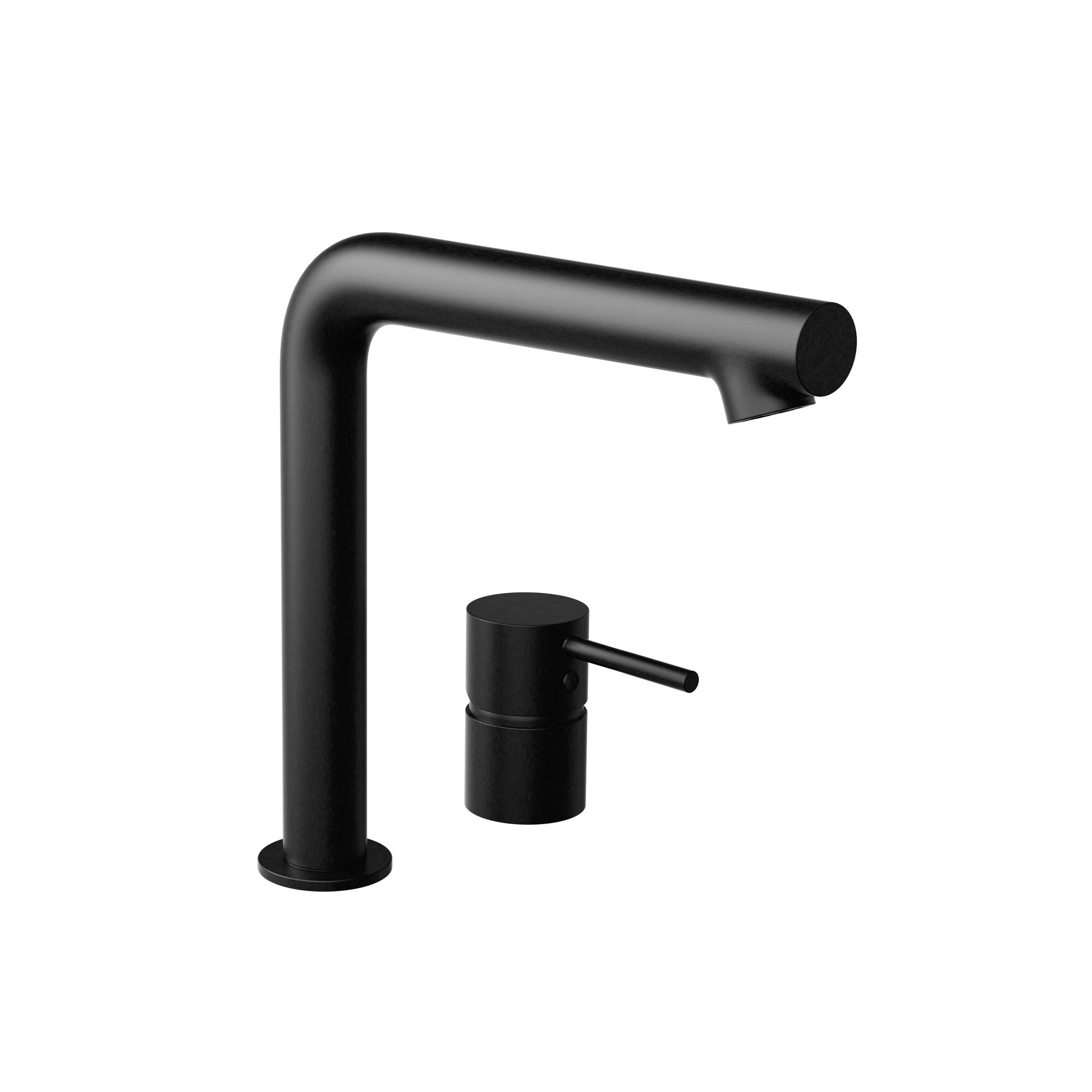 Two-hole kitchen mixer white matt black