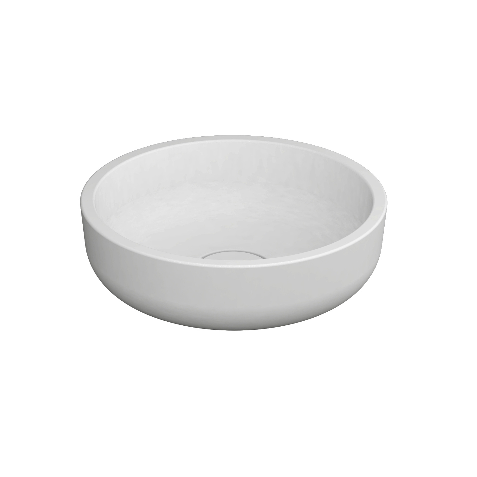 Top bowl white round solid surface white