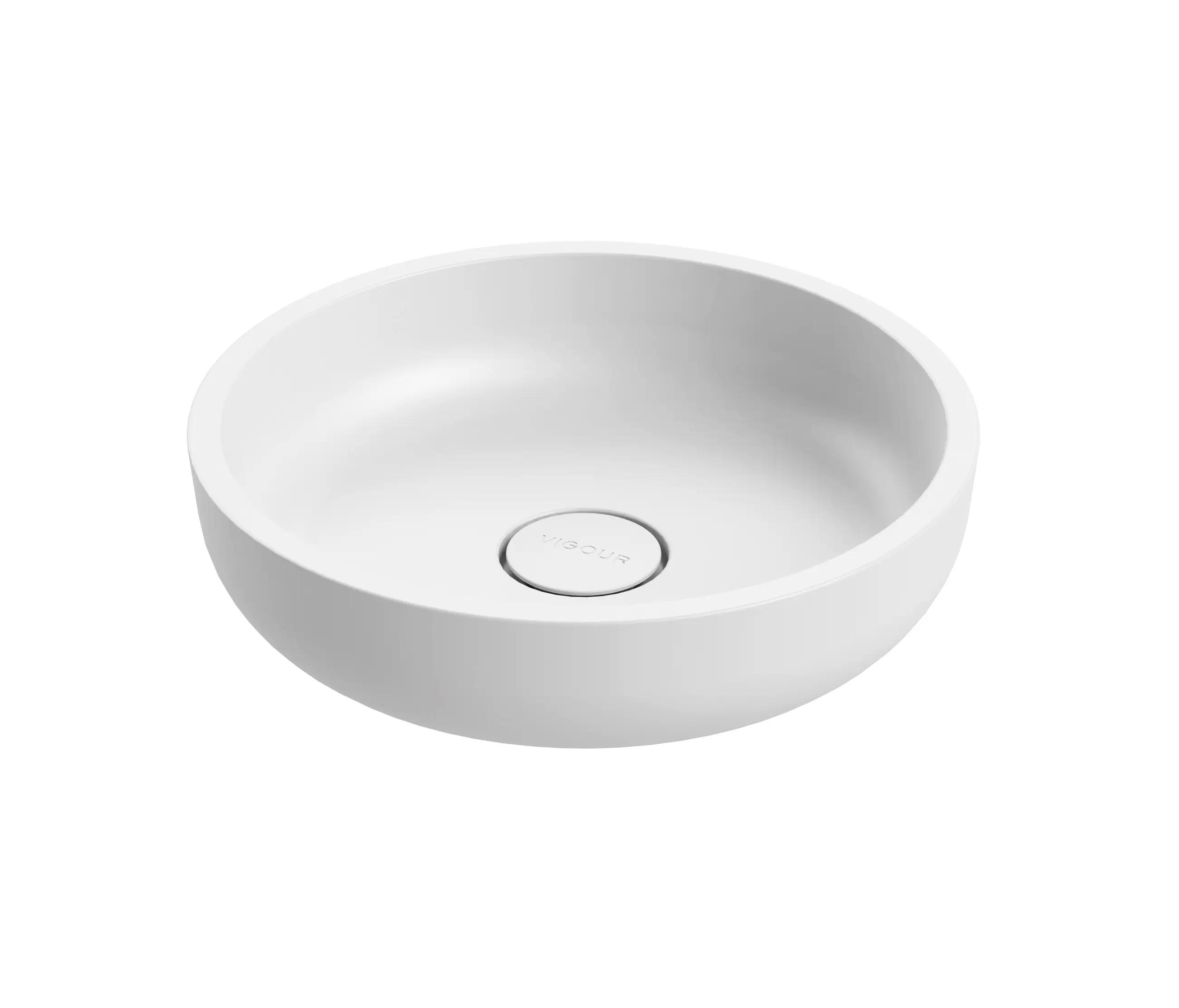Vigour - Aufsatzschale white rund Mineralwerkstoff weiss matt