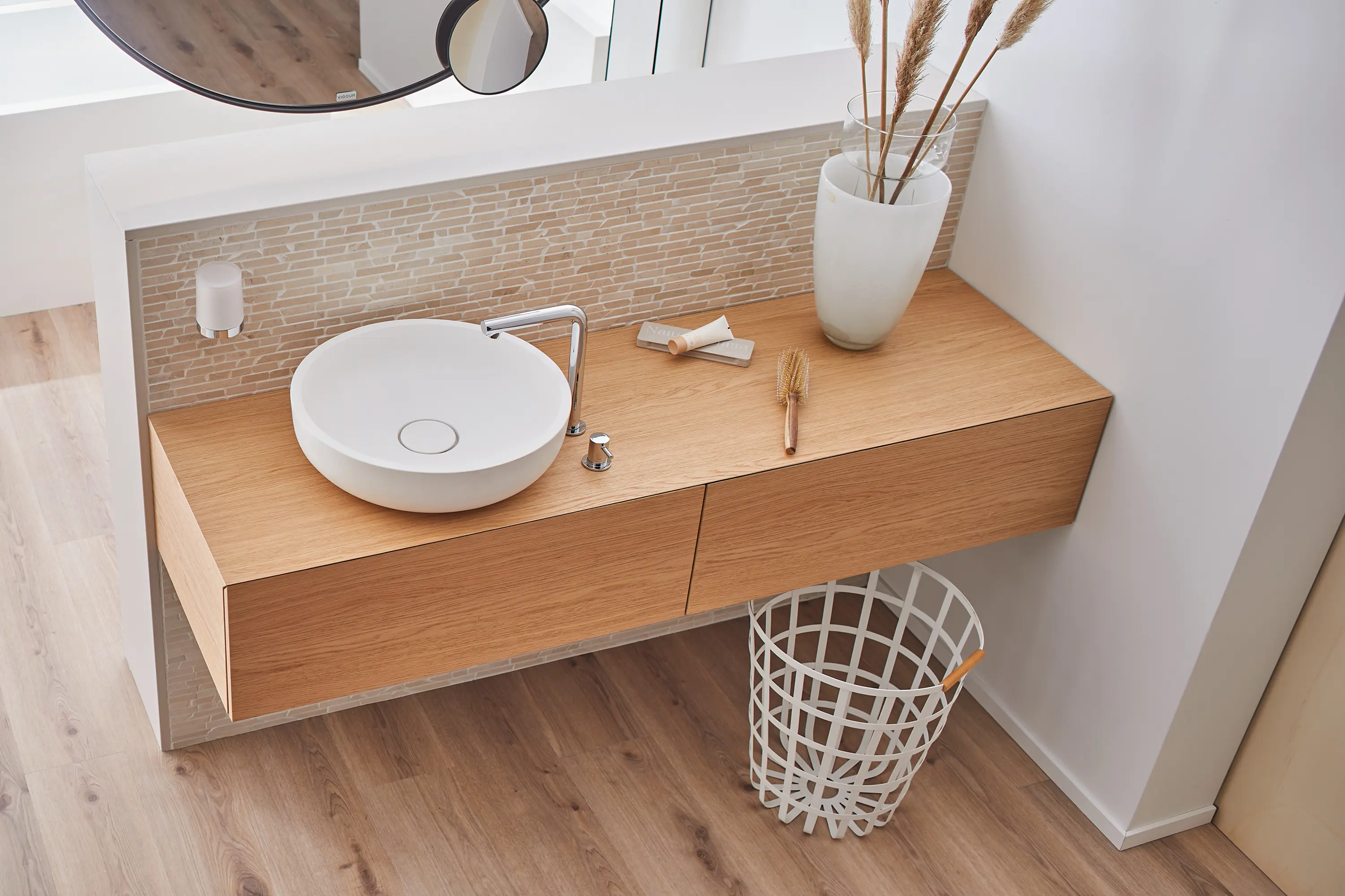 Vigour - Aufsatzschale white rund Mineralwerkstoff weiss matt