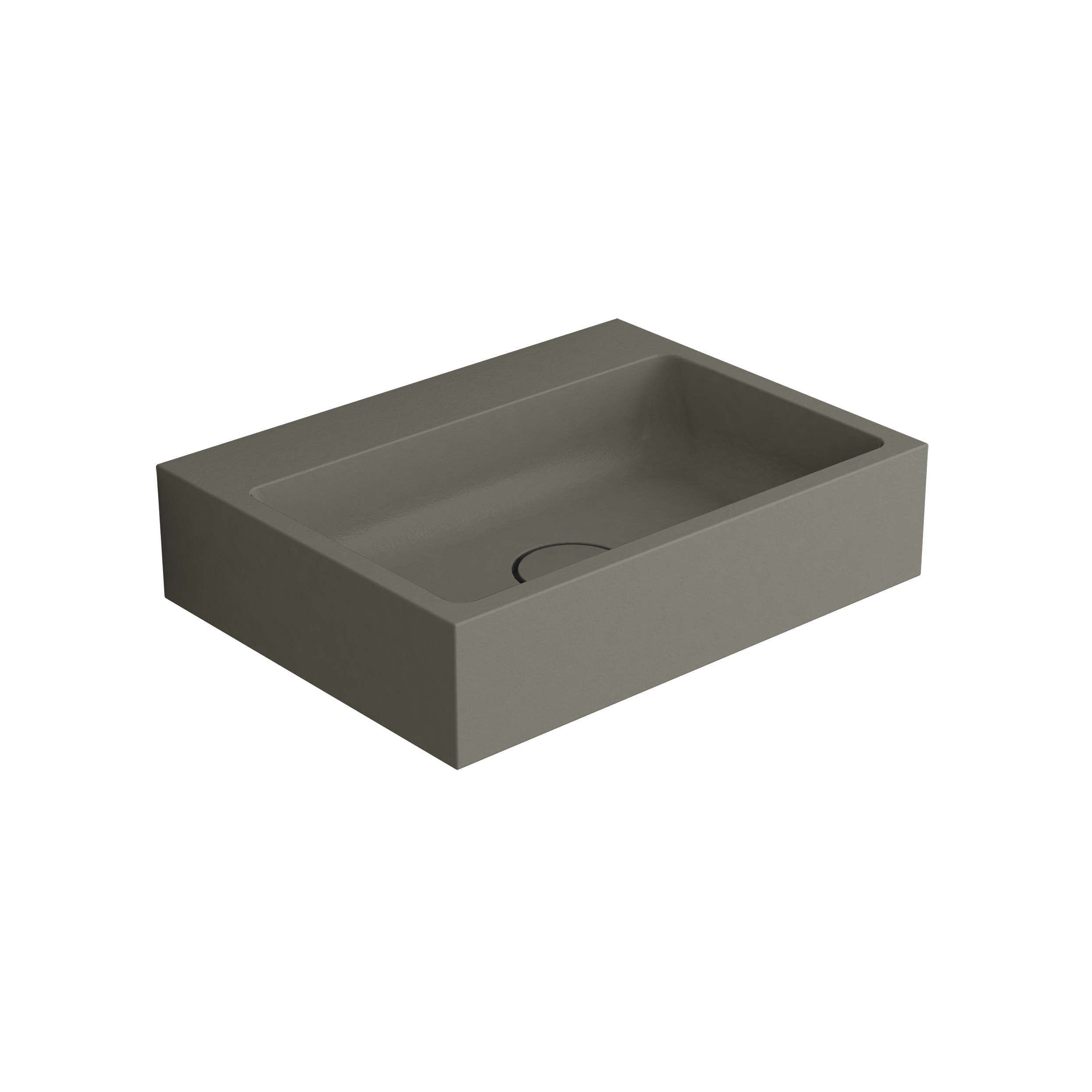 Hand basin white 50 x 38cm without tap hole solid surface concrete