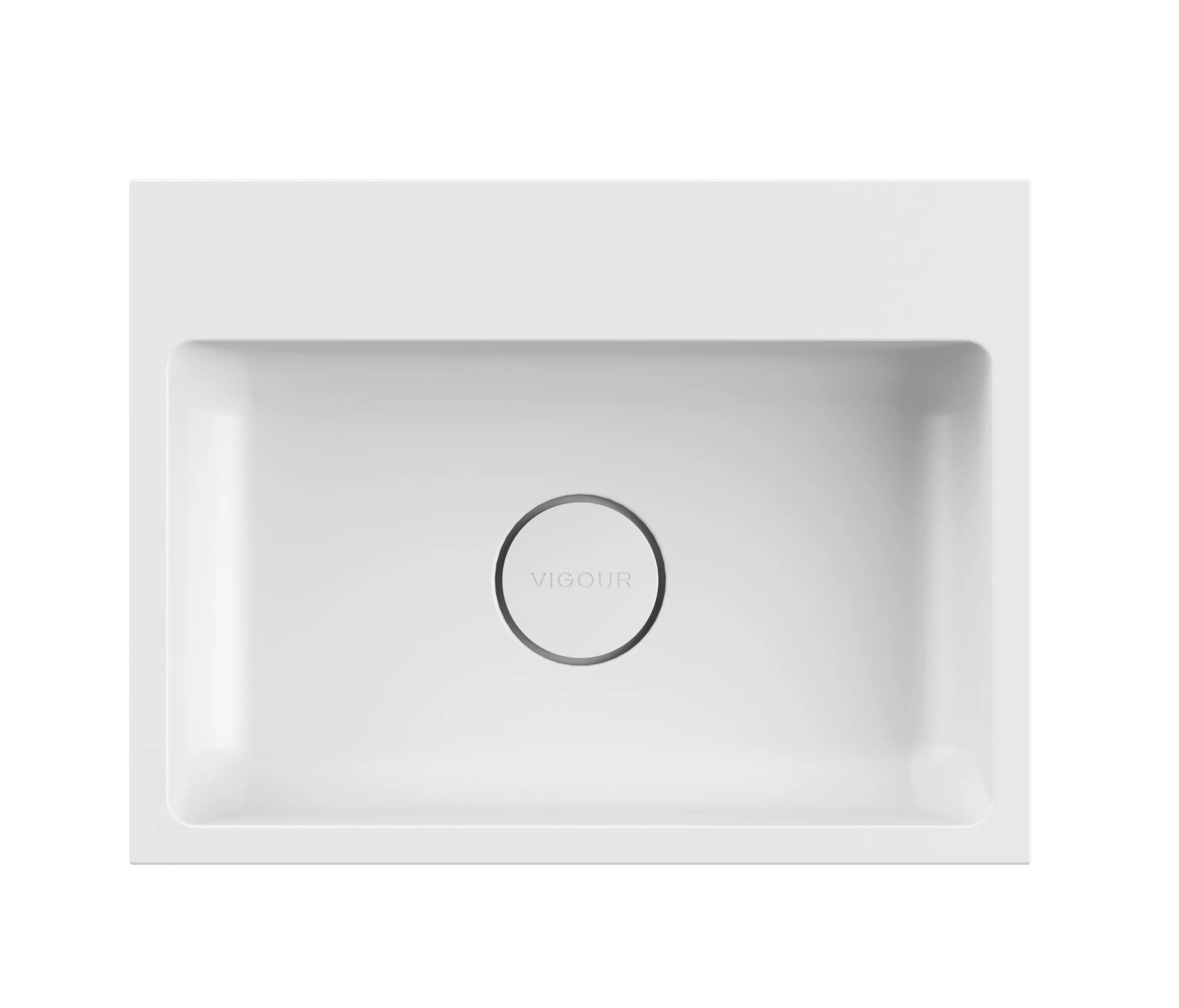 Vigour - Hand basin white 50 x 38cm without tap hole solid surface white matt