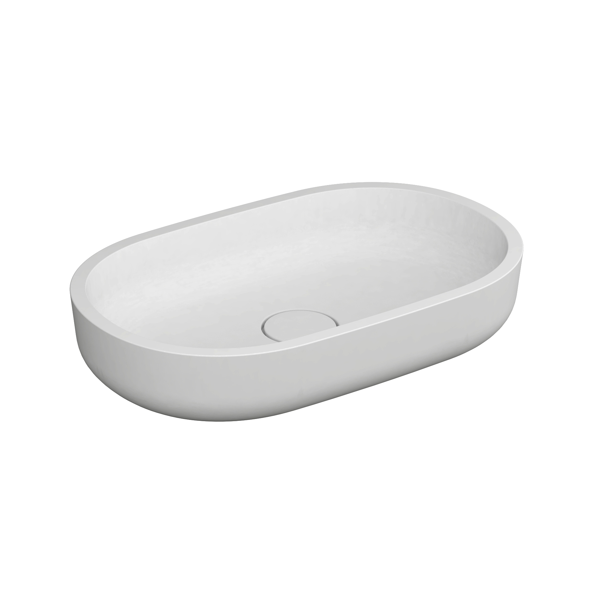 Mostra il prodotto Countertop basin white 58 x 38cm oval solid surface white del produttore Vigour