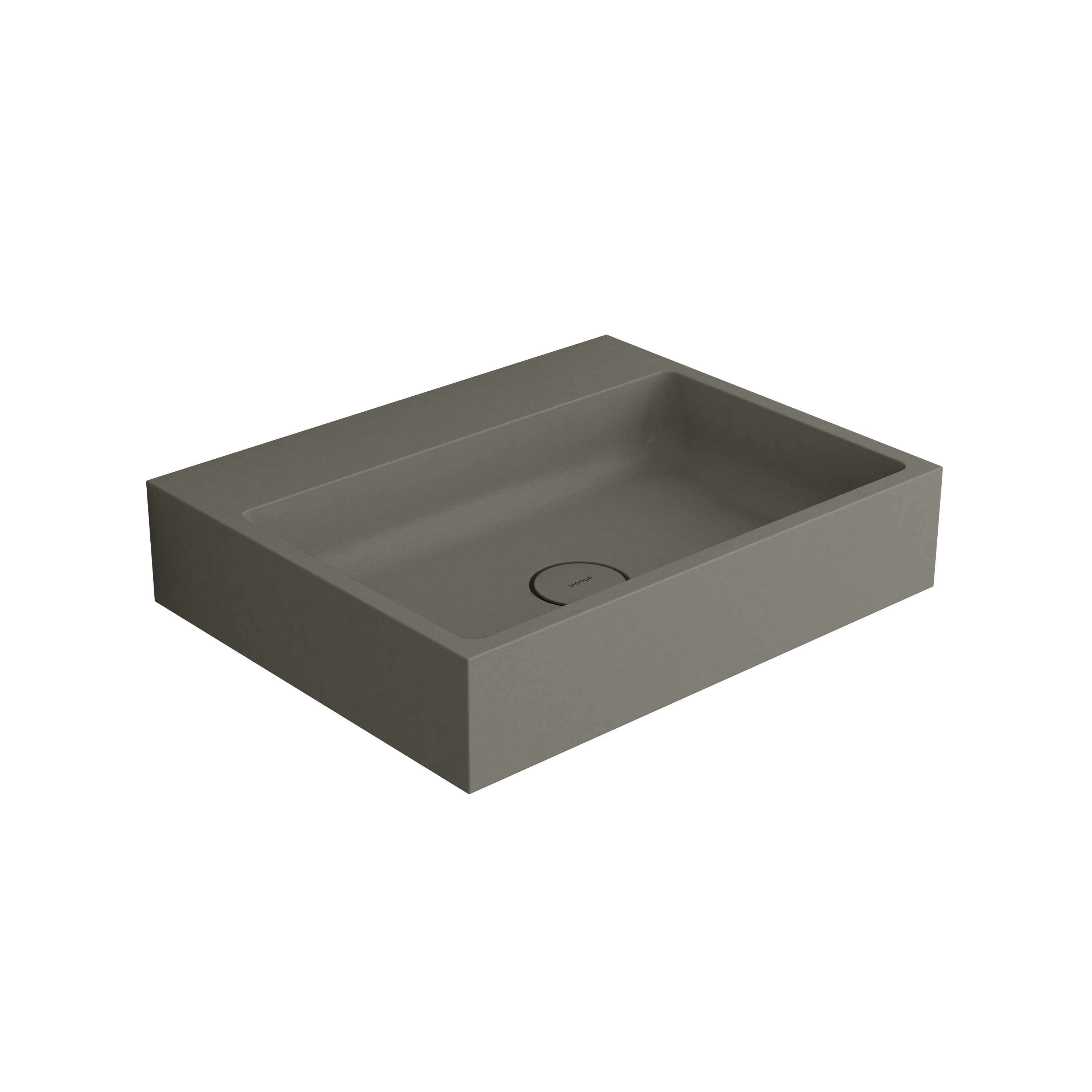 Washbasin white 60 x 48 cm solid surface concrete
