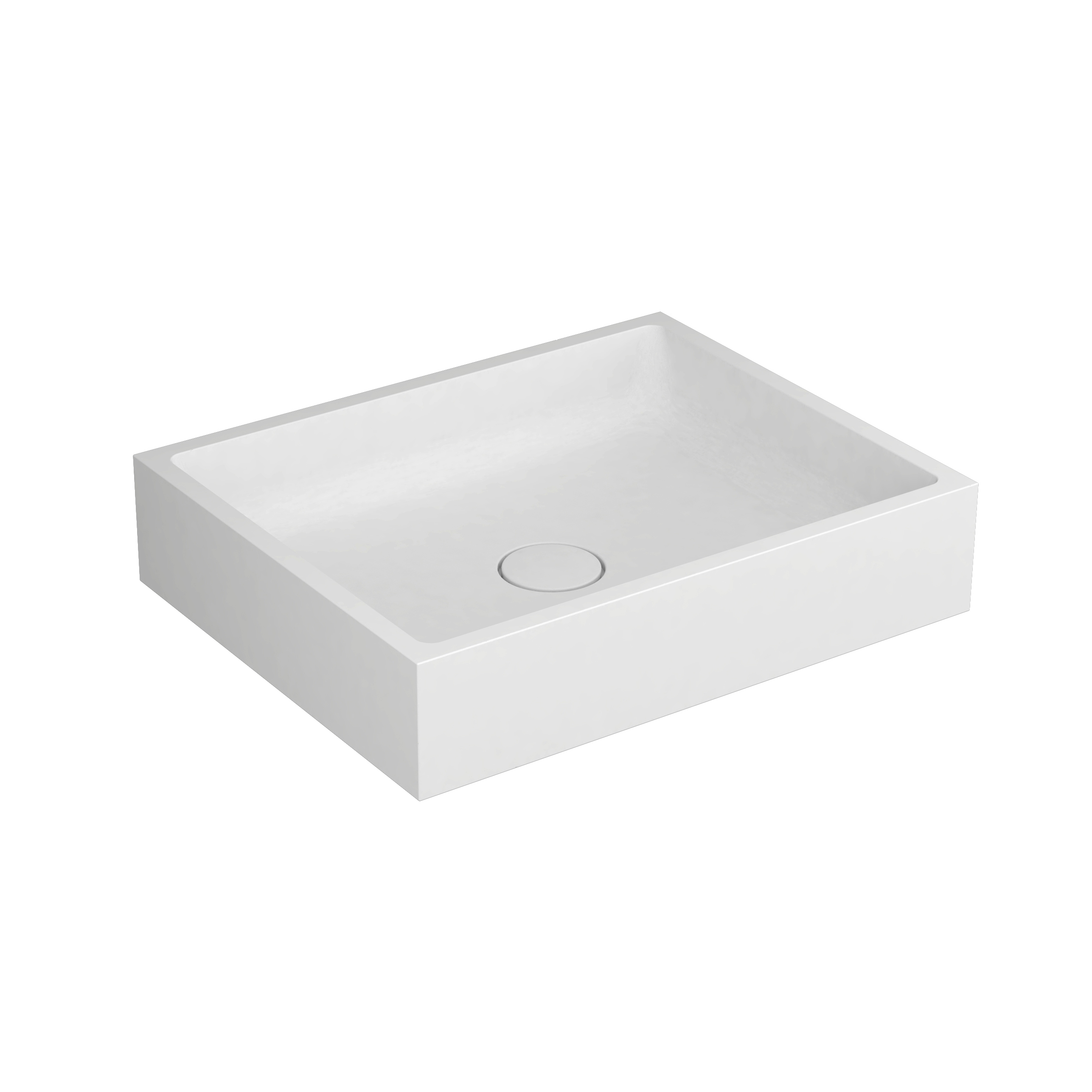 Mostra il prodotto Washbasin white 60 x 48 cm without tap hole solid surface white del produttore Vigour