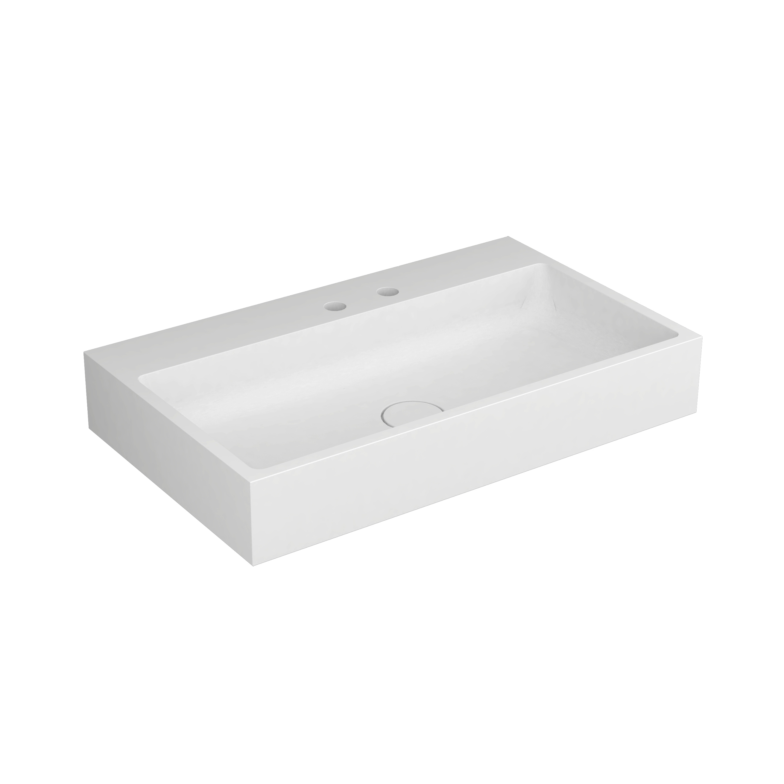 Mostrar el producto Washbasin white 80 x 48cm for 2-hole tap solid surface white del fabricante Vigour