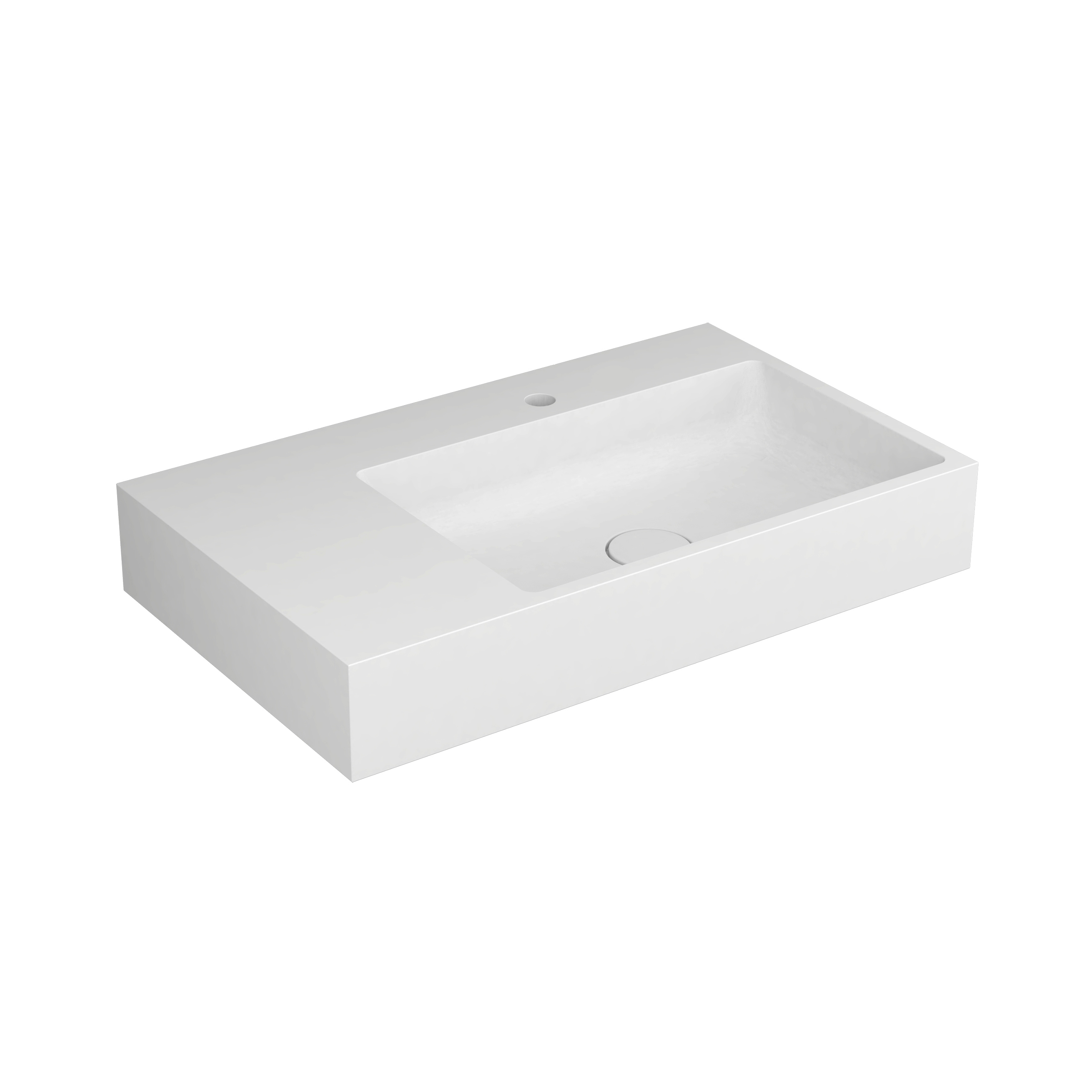 Mostra il prodotto Washbasin white 80 x 48 cm asymmetric right solid surface white del produttore Vigour