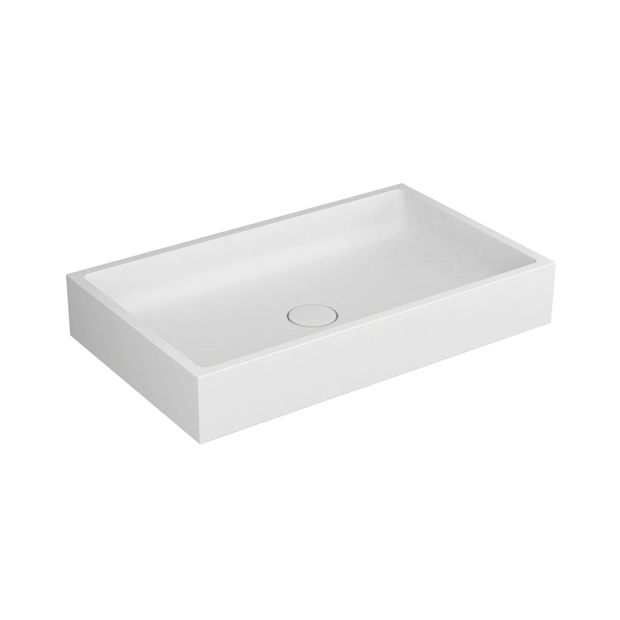 Mostra il prodotto Washbasin white 80 x 48 cm without tap hole solid surface white del produttore Vigour