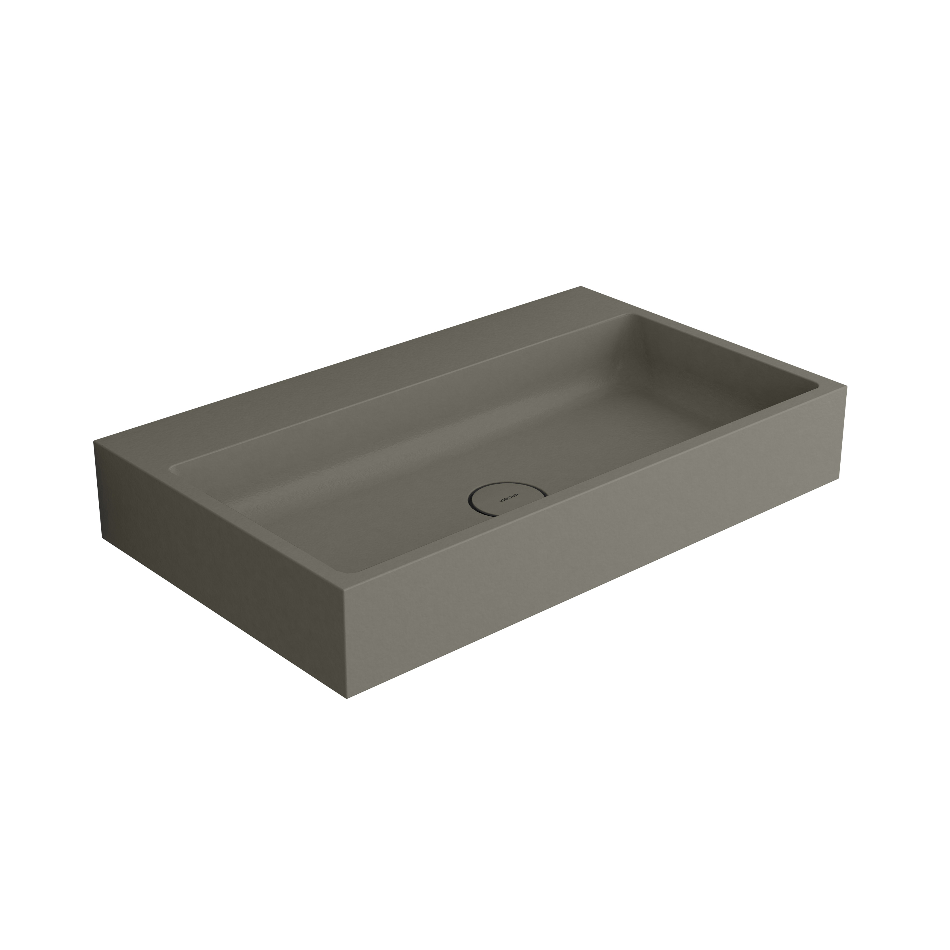 Mostra il prodotto Washbasin white 80 x 48cm without tap hole solid surface concrete del produttore Vigour
