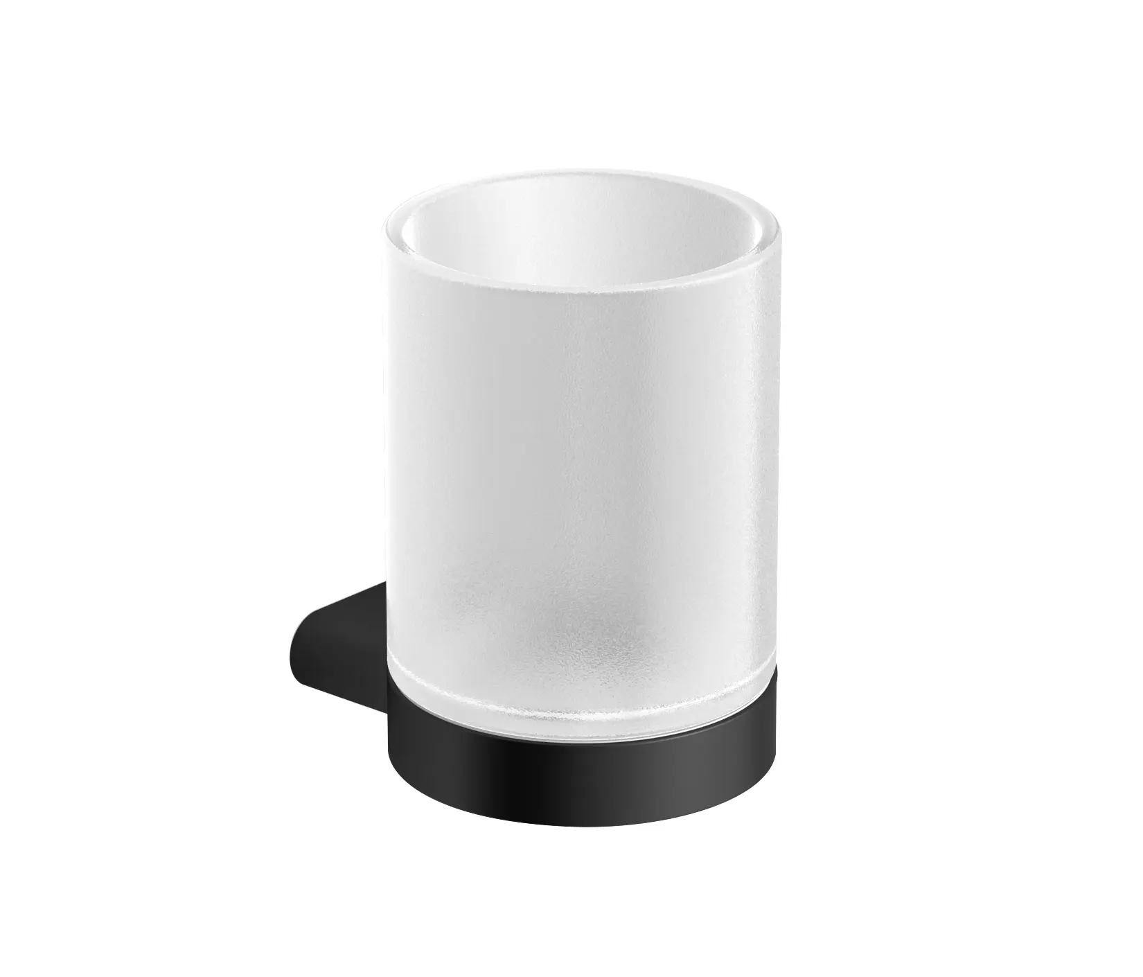 Vigour - Glass holder white with satin finish crystal glass matt black