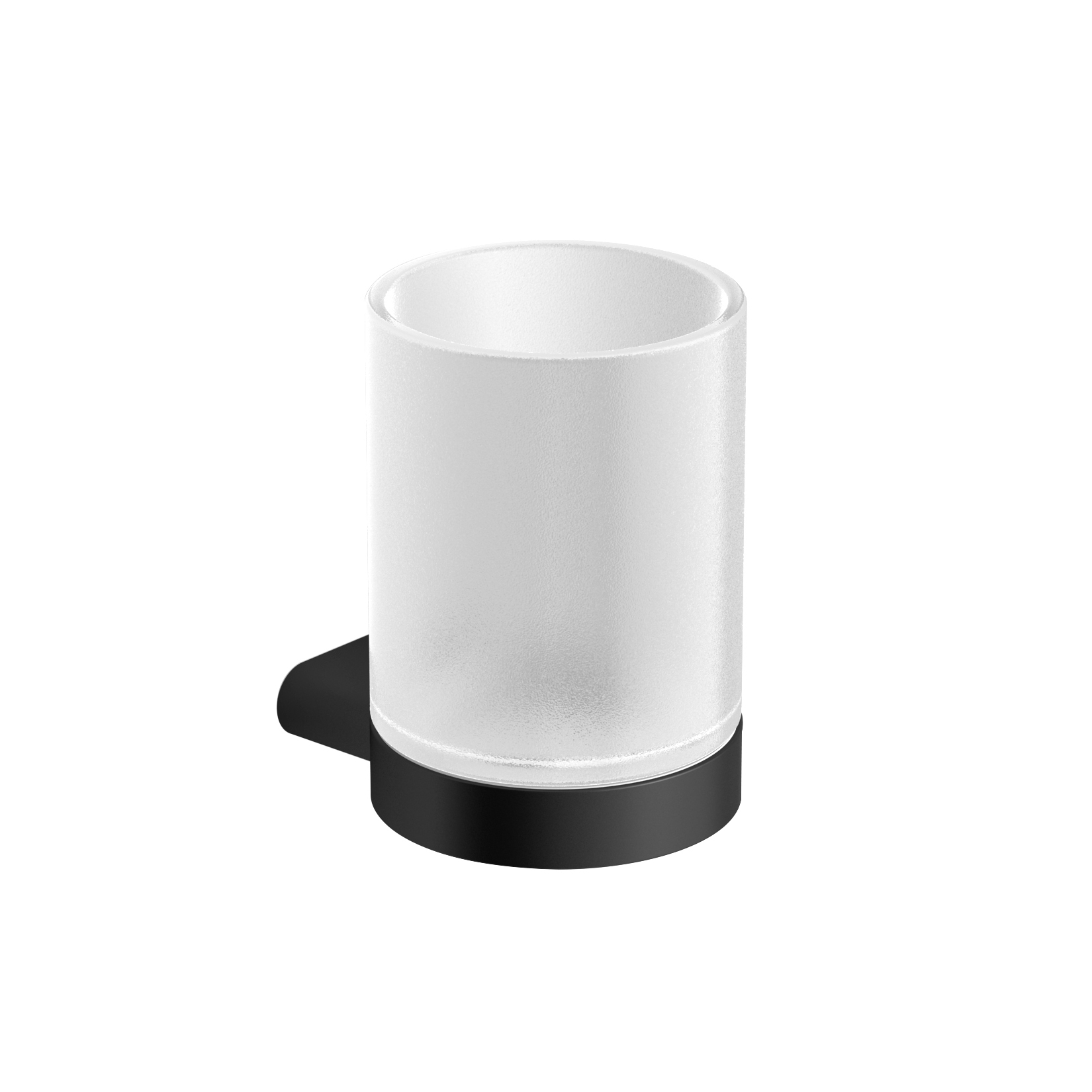 Glass holder white with satin finish crystal glass matt black