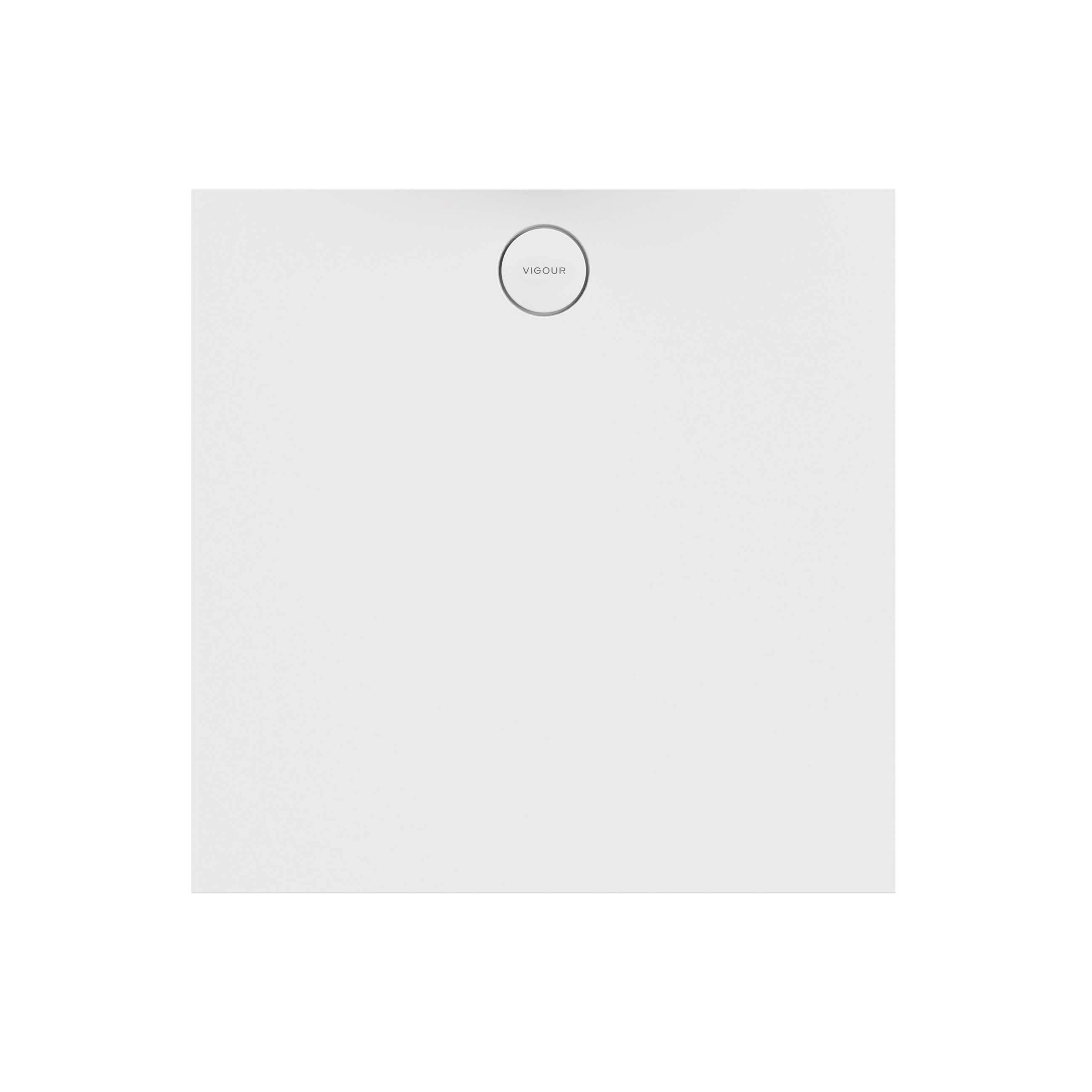 Display product Shower tray solid surface white matt white anti-slip with drain cover from manufacturer Vigour