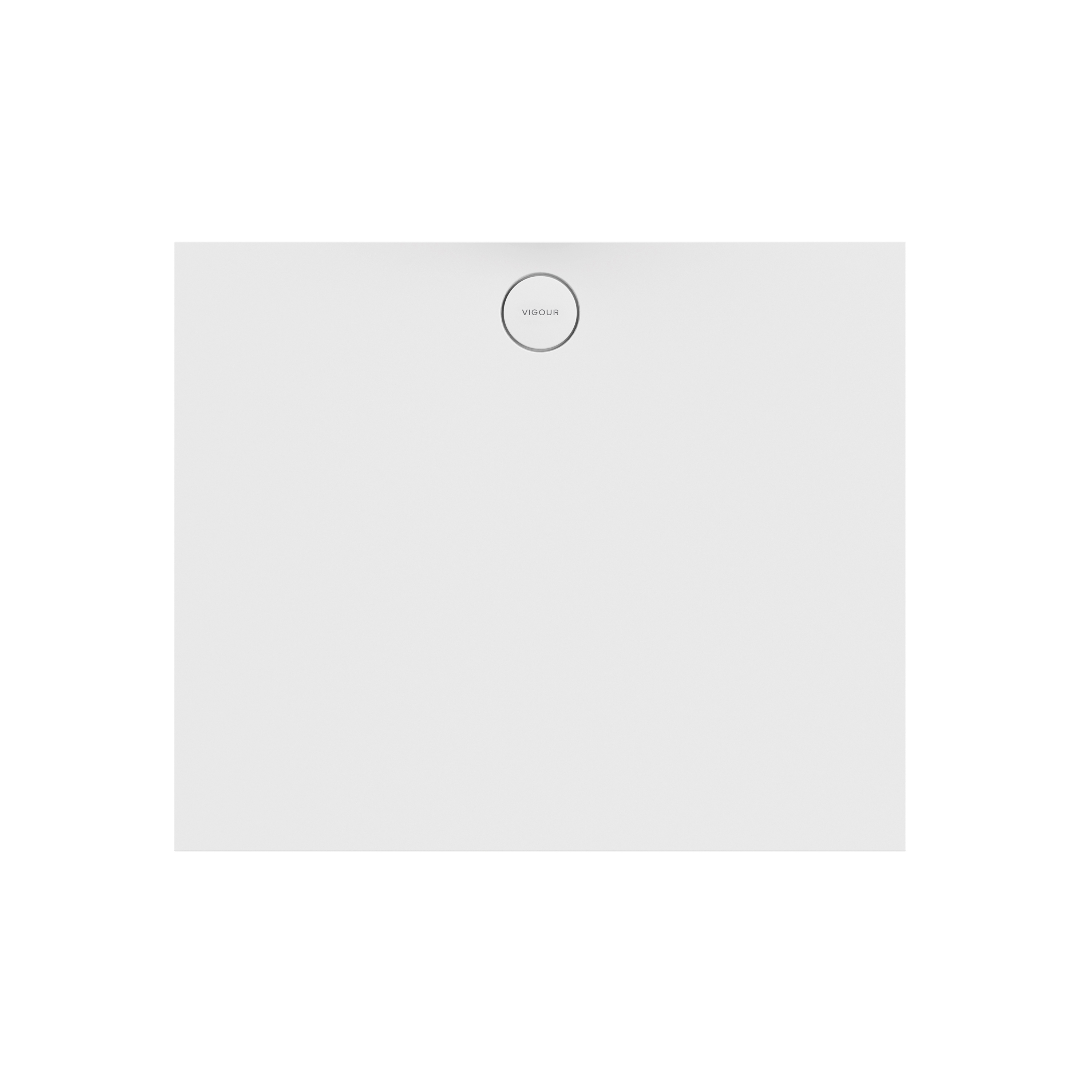 Display product Shower tray solid surface white matt white anti-slip with drain cover from manufacturer Vigour