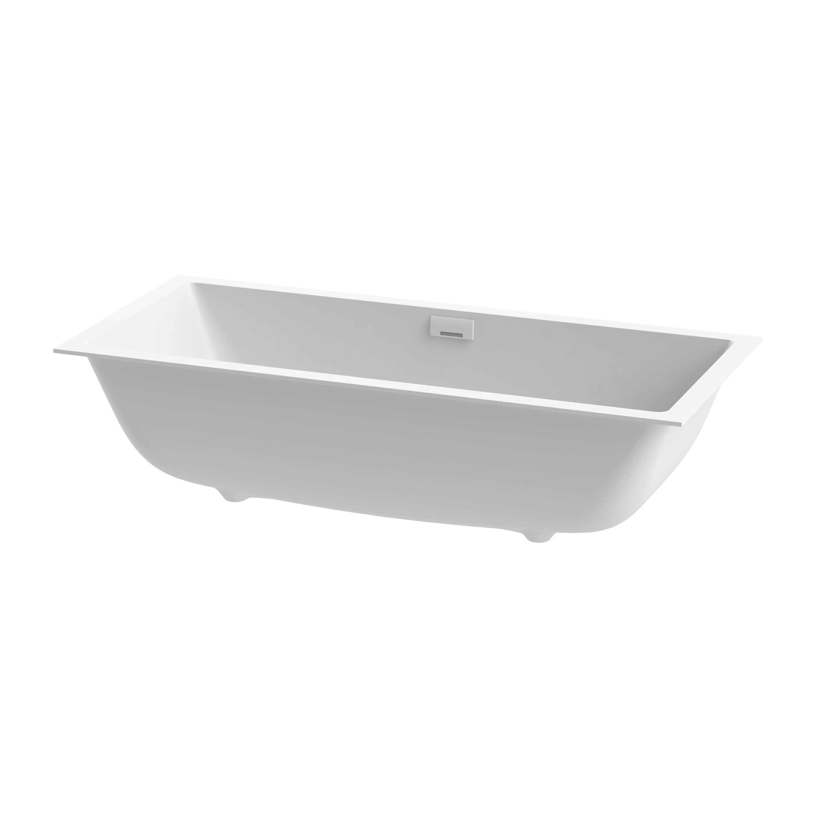 Display product Fitted bath in solid surface white matt white with cascade spout from manufacturer Vigour