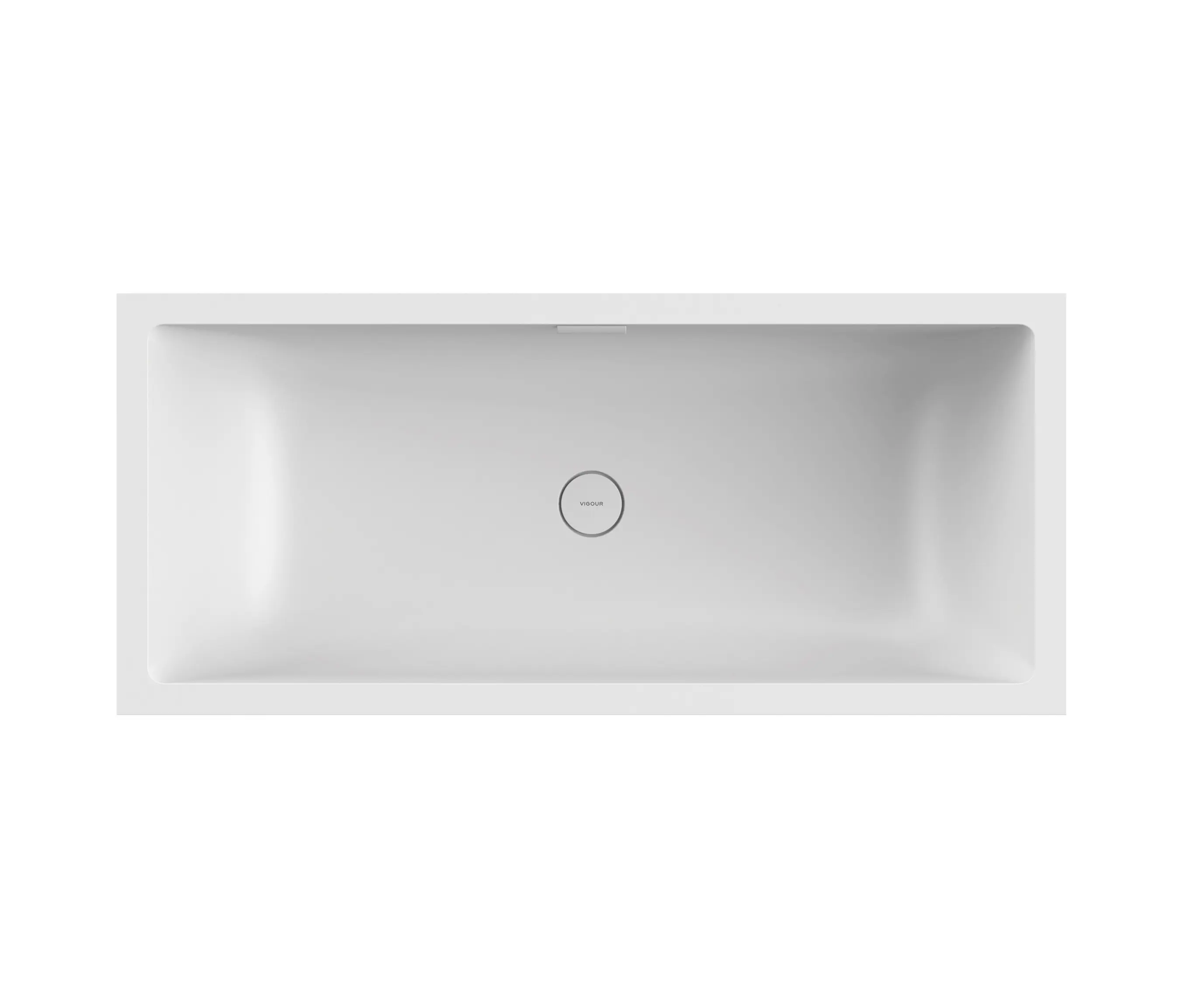 Vigour - Fitted bath in solid surface white matt white with cascade spout