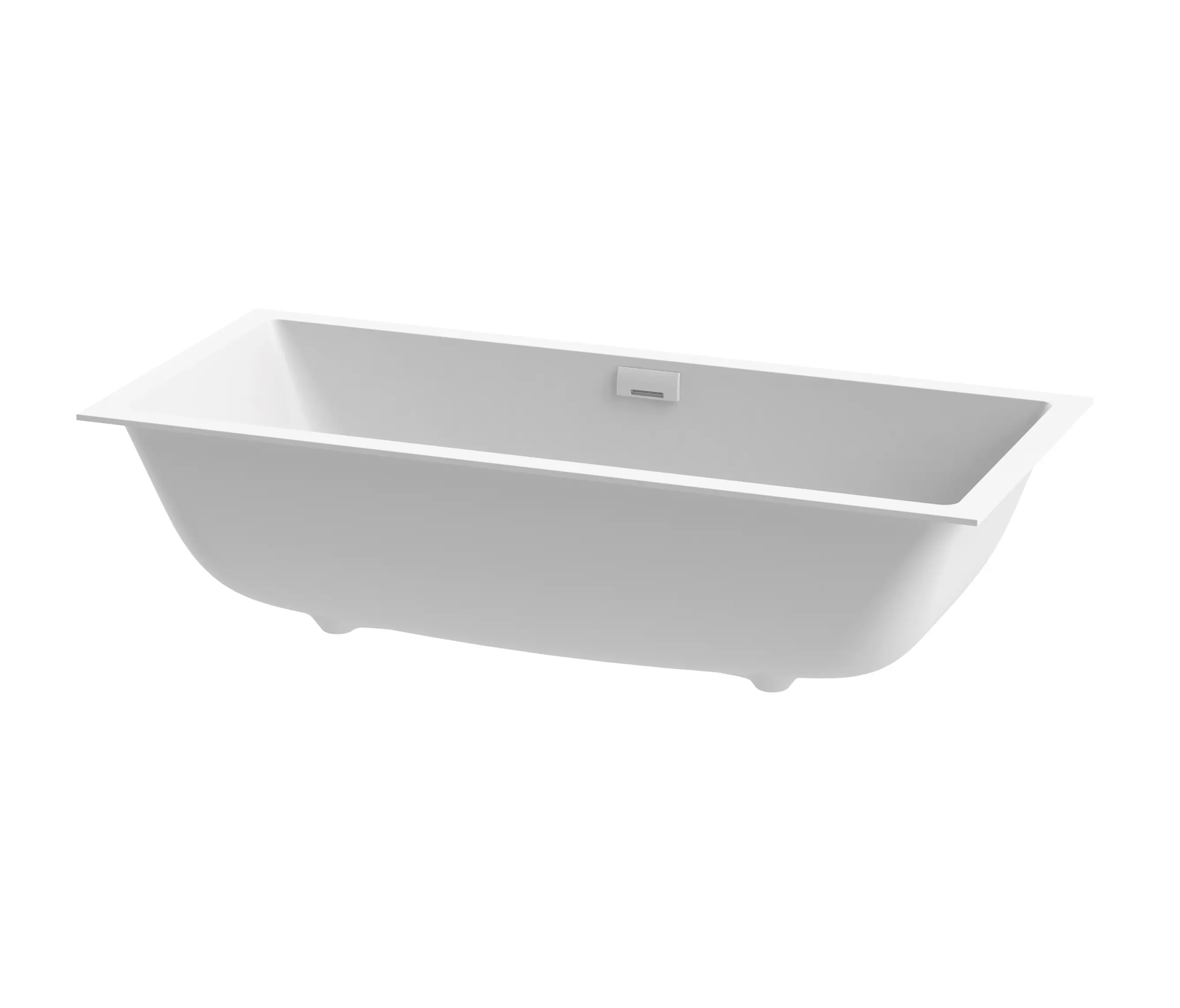 Vigour - Fitted bath in solid surface white matt white with cascade spout