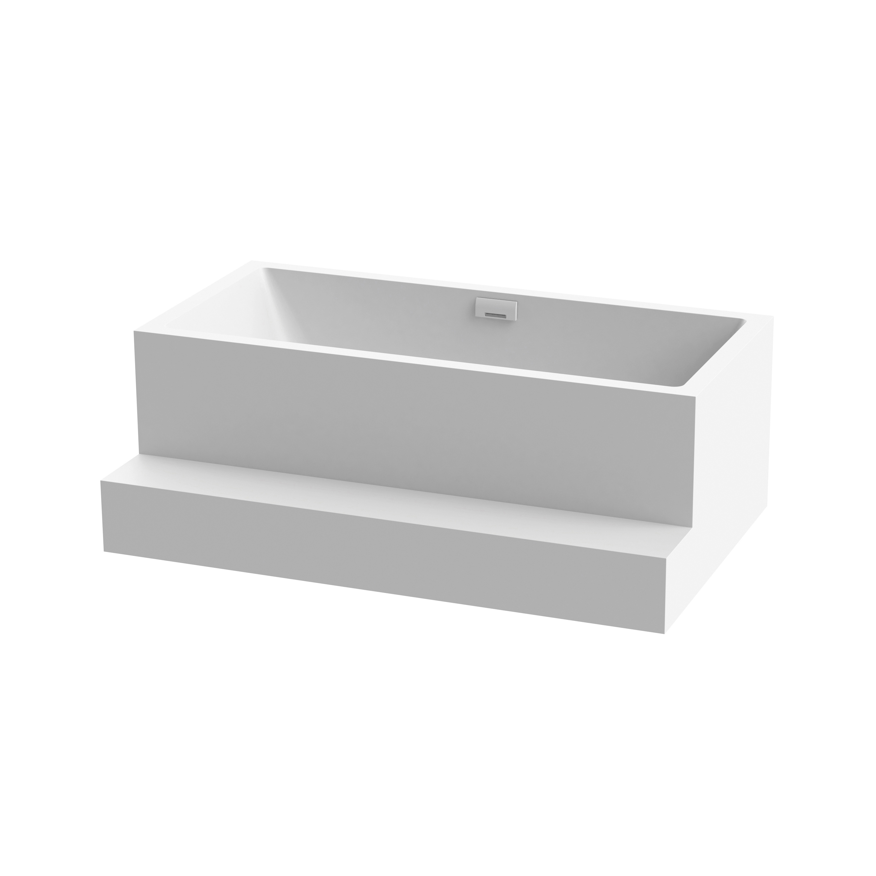 Produkt Badewanne Mineralwerkstoff white freistehend mit Einlauf weiss matt mit Stufe des Herstellers Vigour anzeigen