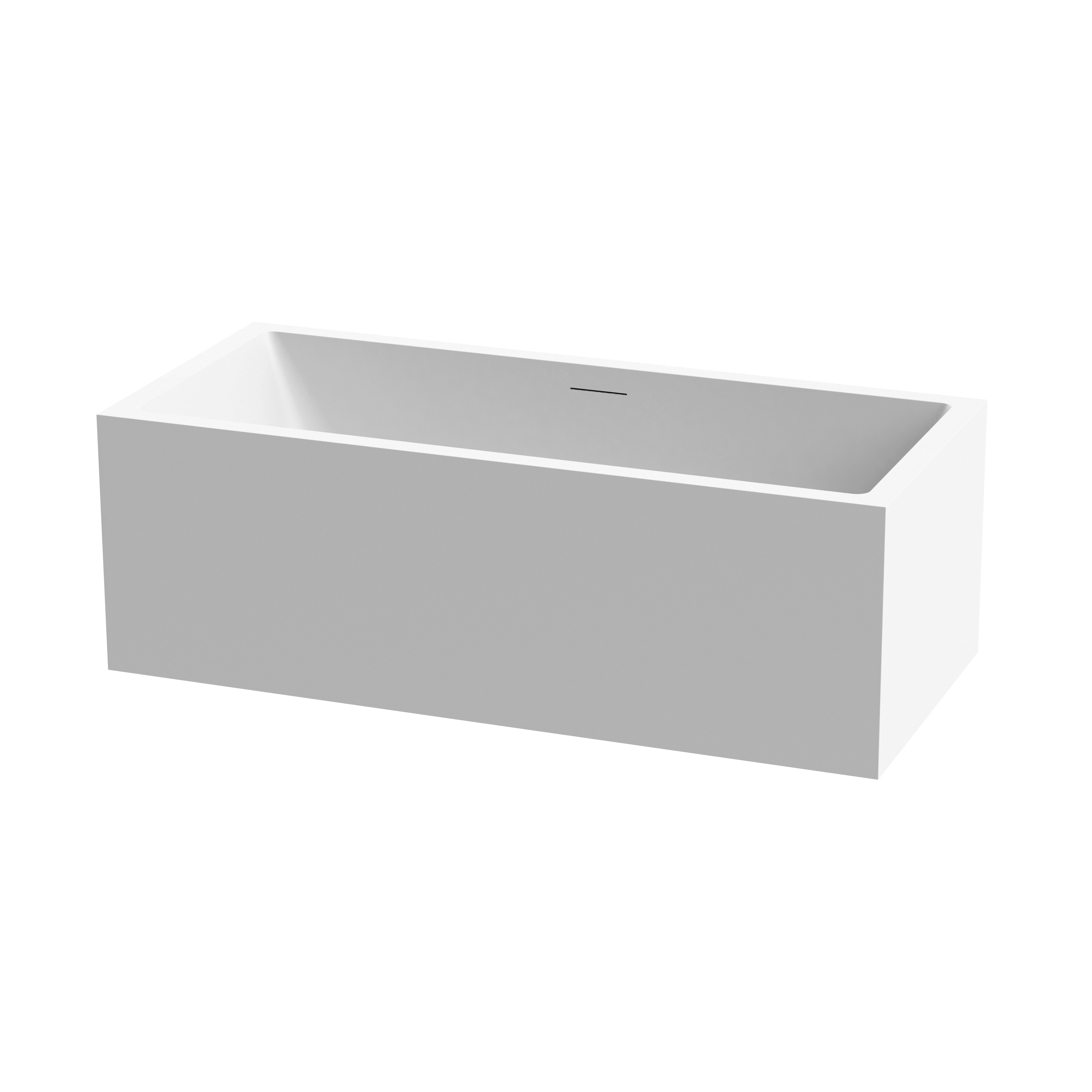 Display product Bath in solid surface material white free-standing with slotted overflow matt white from manufacturer Vigour