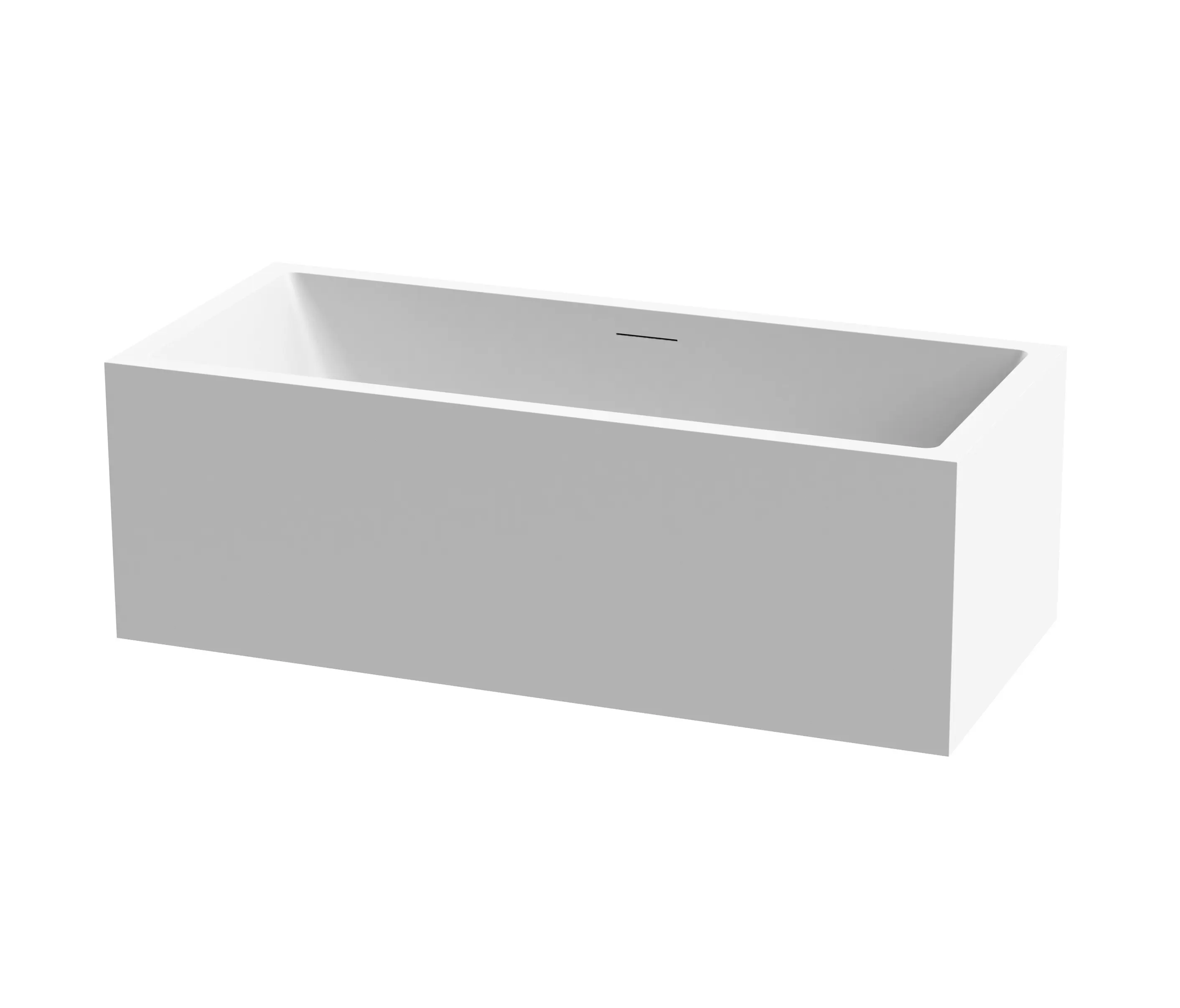 Vigour - Bath in solid surface material white free-standing with slotted overflow matt white