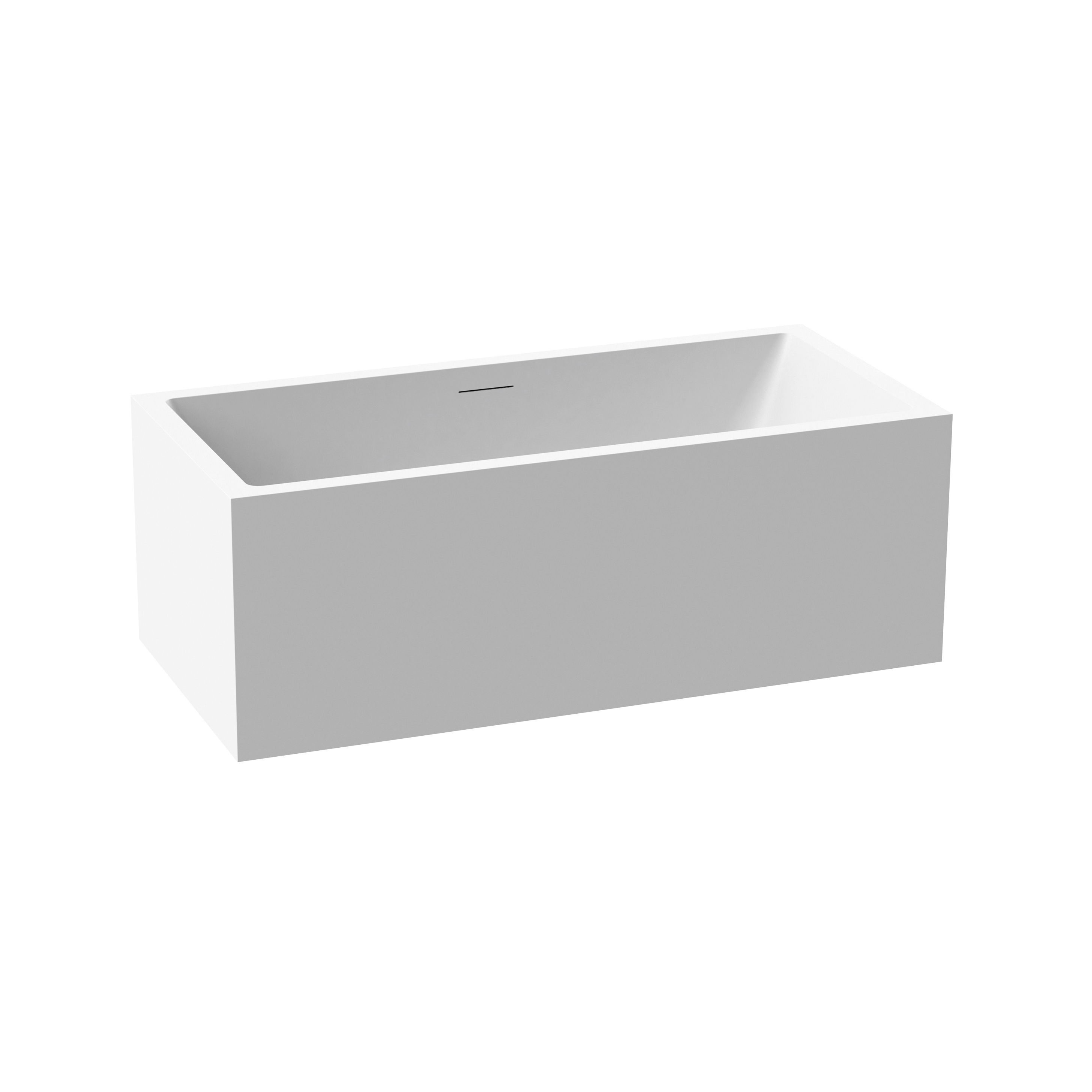 Mostra il prodotto Back-to-wall bath solid surface white 2-sided with slotted overflow matt white del produttore Vigour