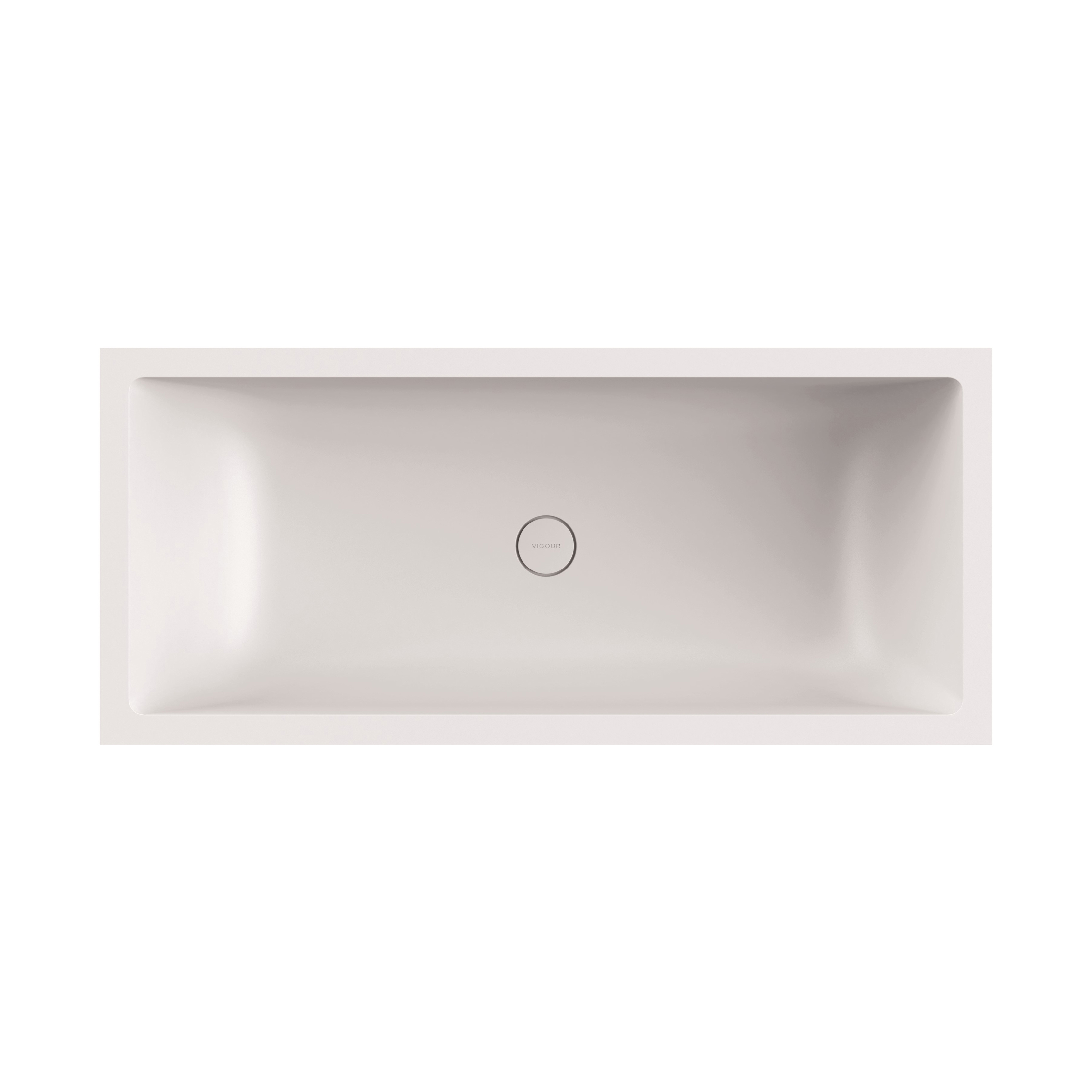Produkt Vorwandwanne Mineralwerkstoff white 2-seitig links weiss matt des Herstellers Vigour anzeigen