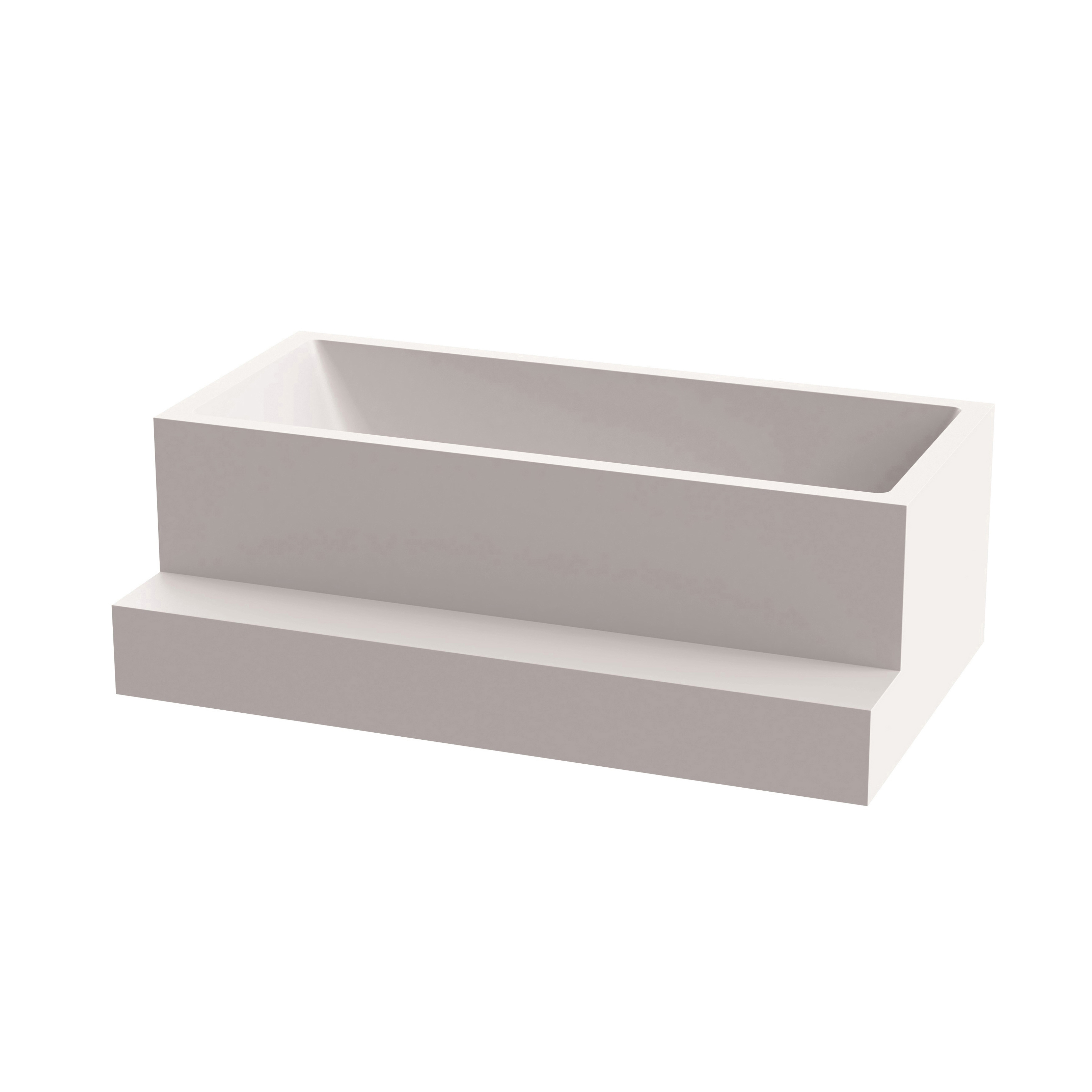 Mostra il prodotto Back-to-wall bath solid surface white 2-sided left matt white with step del produttore Vigour