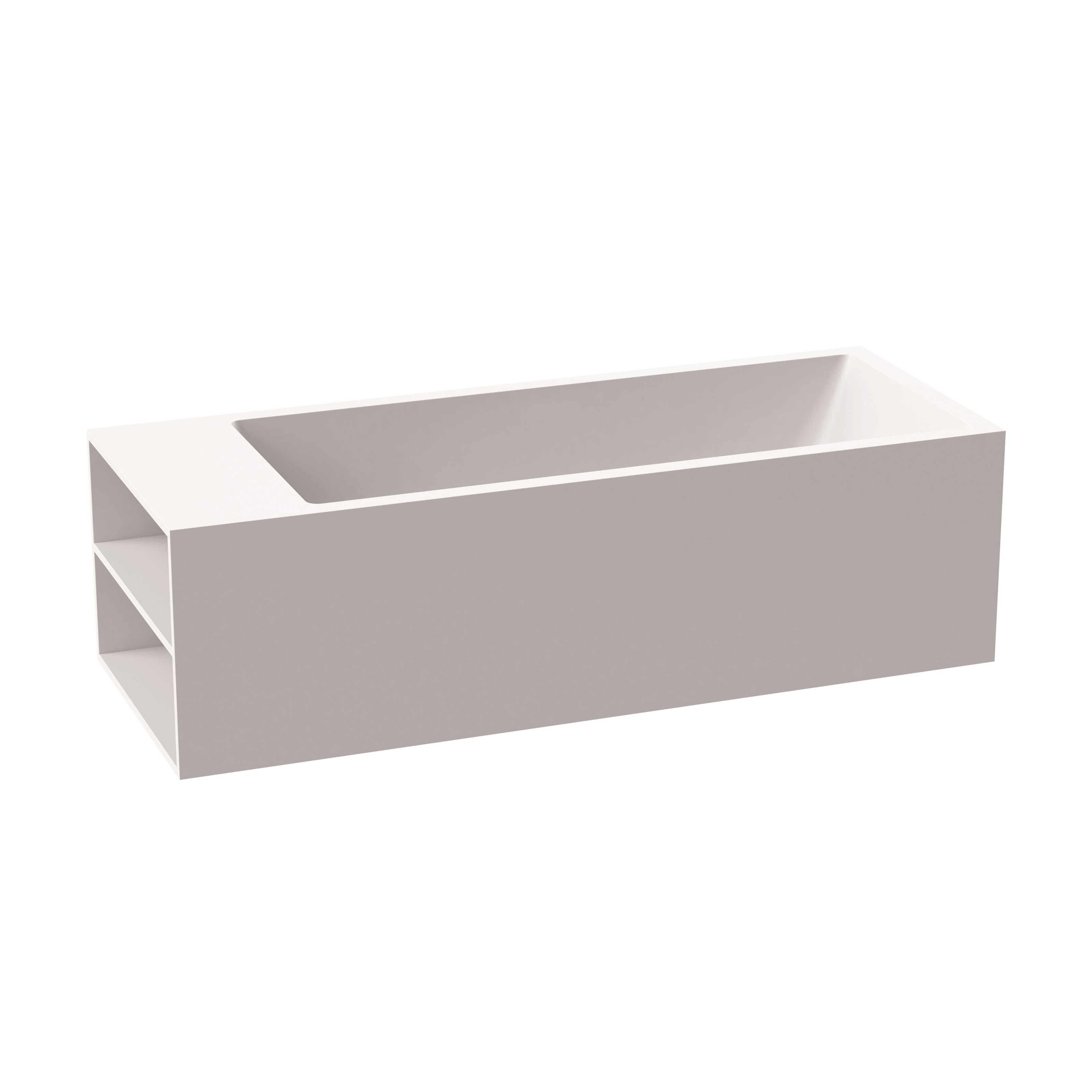 Mostrar el producto Back-to-wall bath solid surface white 2-sided right matt white with shelf del fabricante Vigour