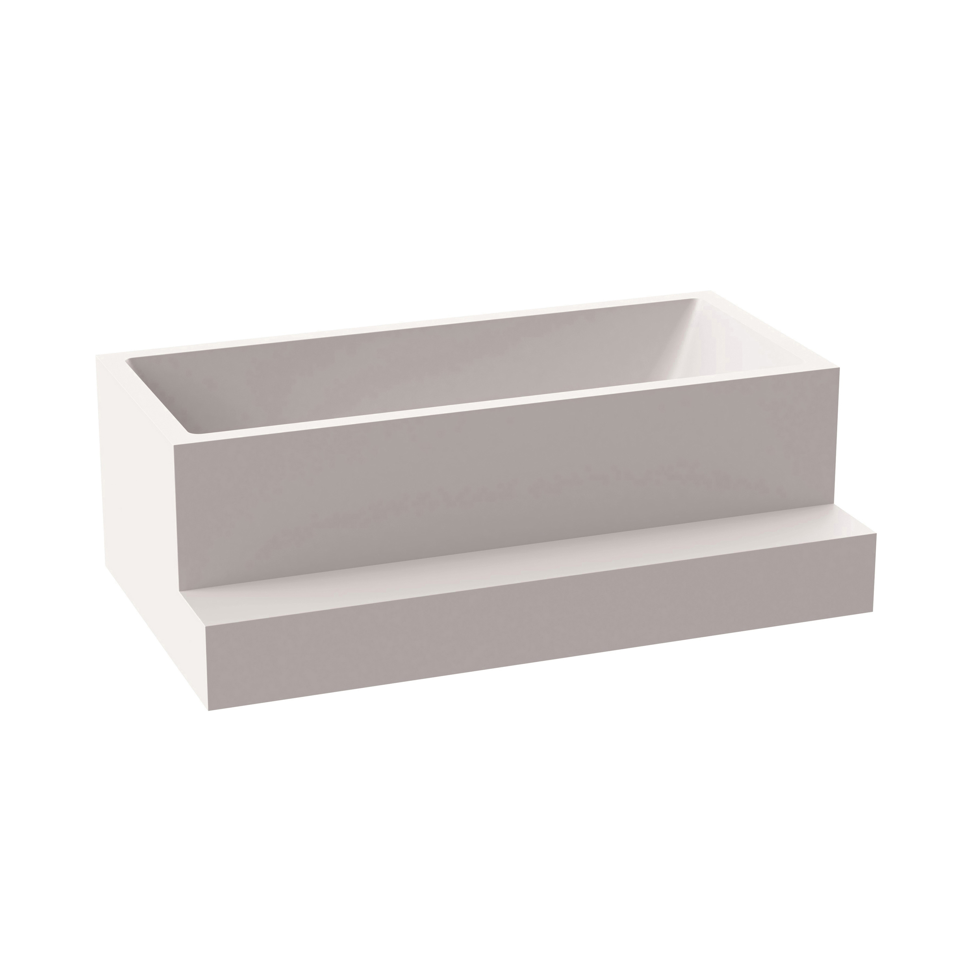 Mostrar el producto Back-to-wall bath solid surface white 2-sided right matt white with step del fabricante Vigour