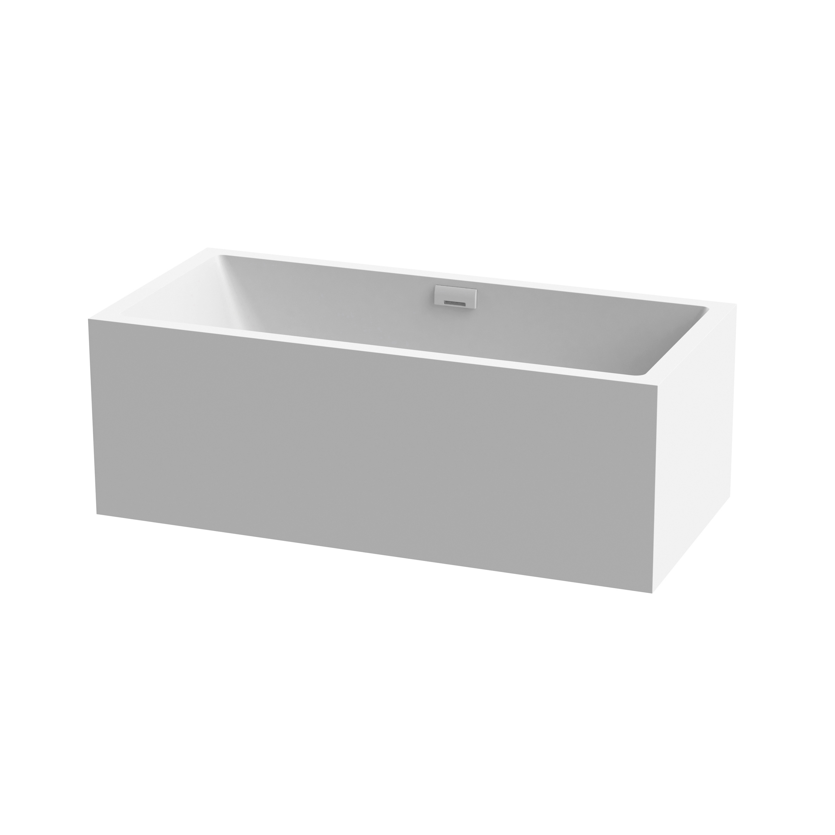 Display product Back-to-wall bath solid surface white 2-sided left with spout matt white from manufacturer Vigour