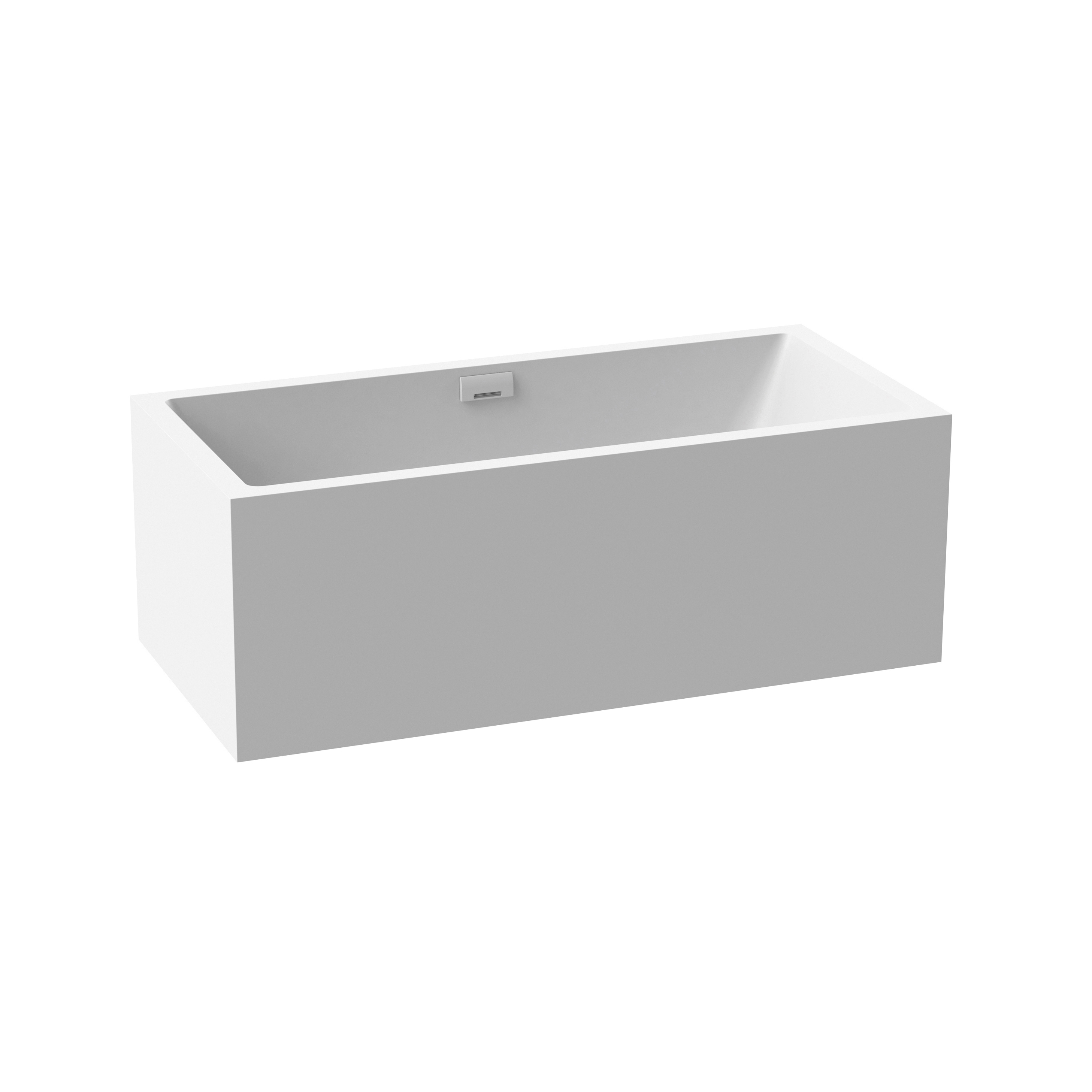 Produkt Vorwandwanne Mineralwerkstoff white 2-seitig rechts mit Einlauf weiss matt des Herstellers Vigour anzeigen