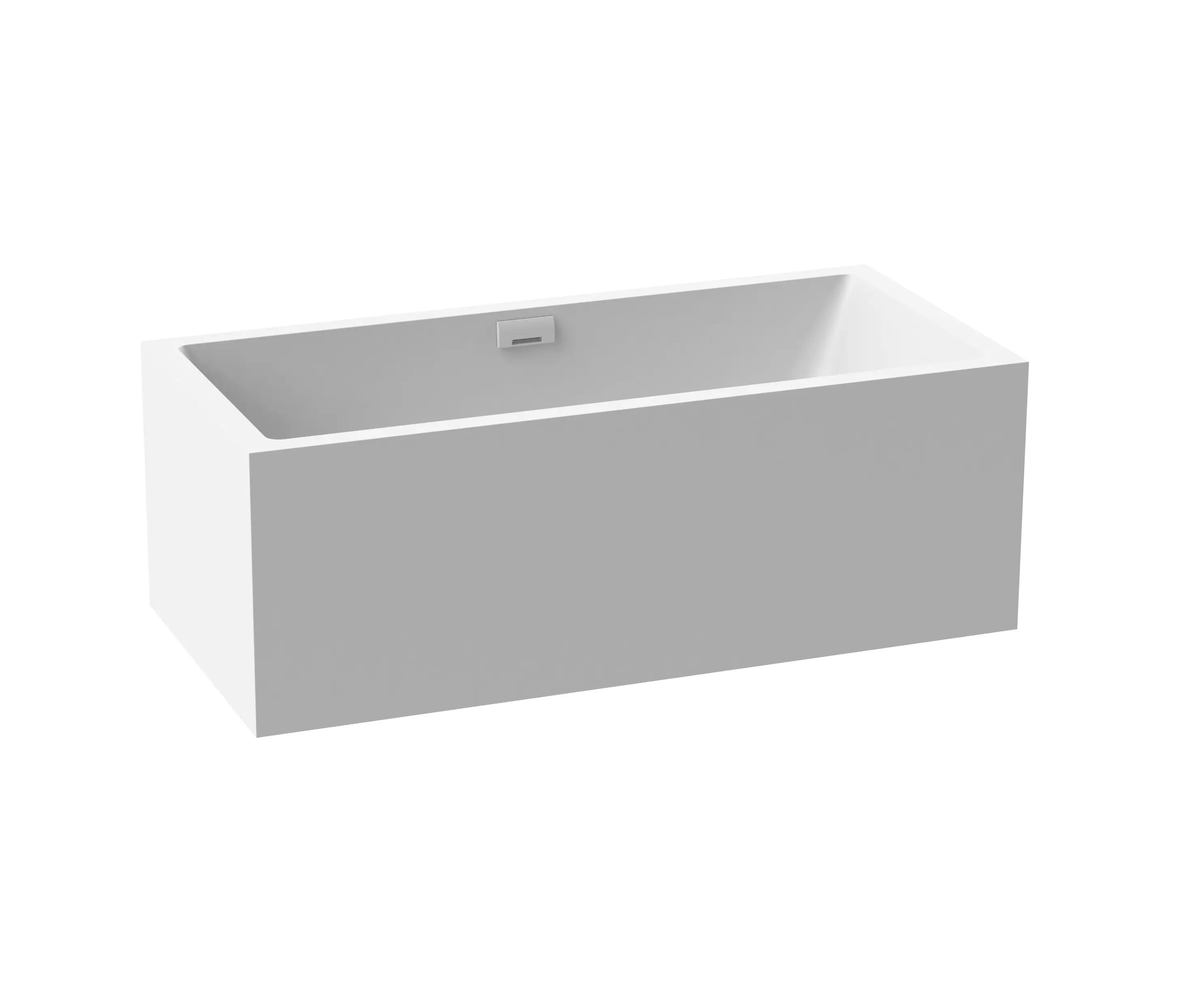 Vigour - Back-to-wall bath solid surface white 2-sided right with spout matt white